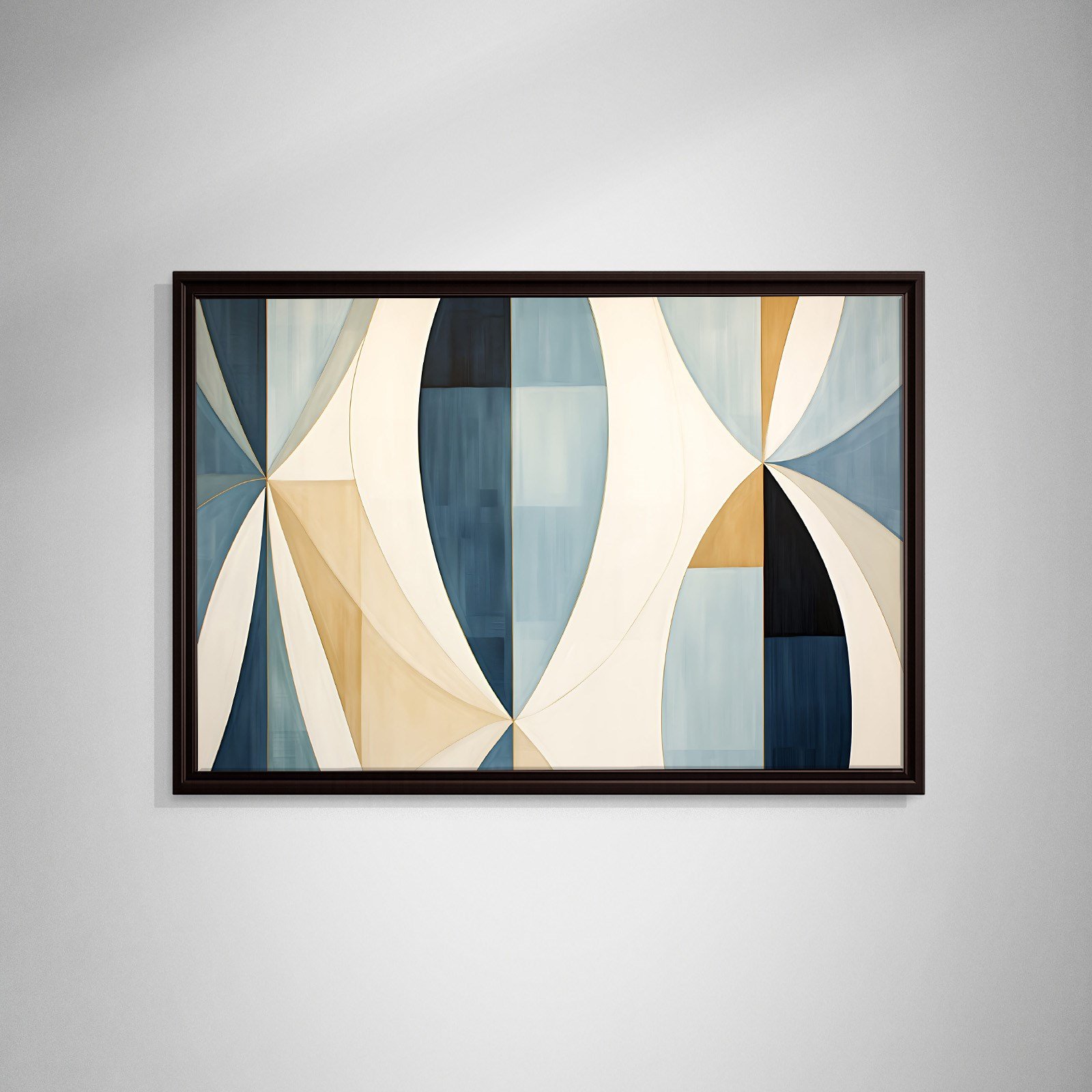 Lacivert Krem Geometrik Soyut Tablo