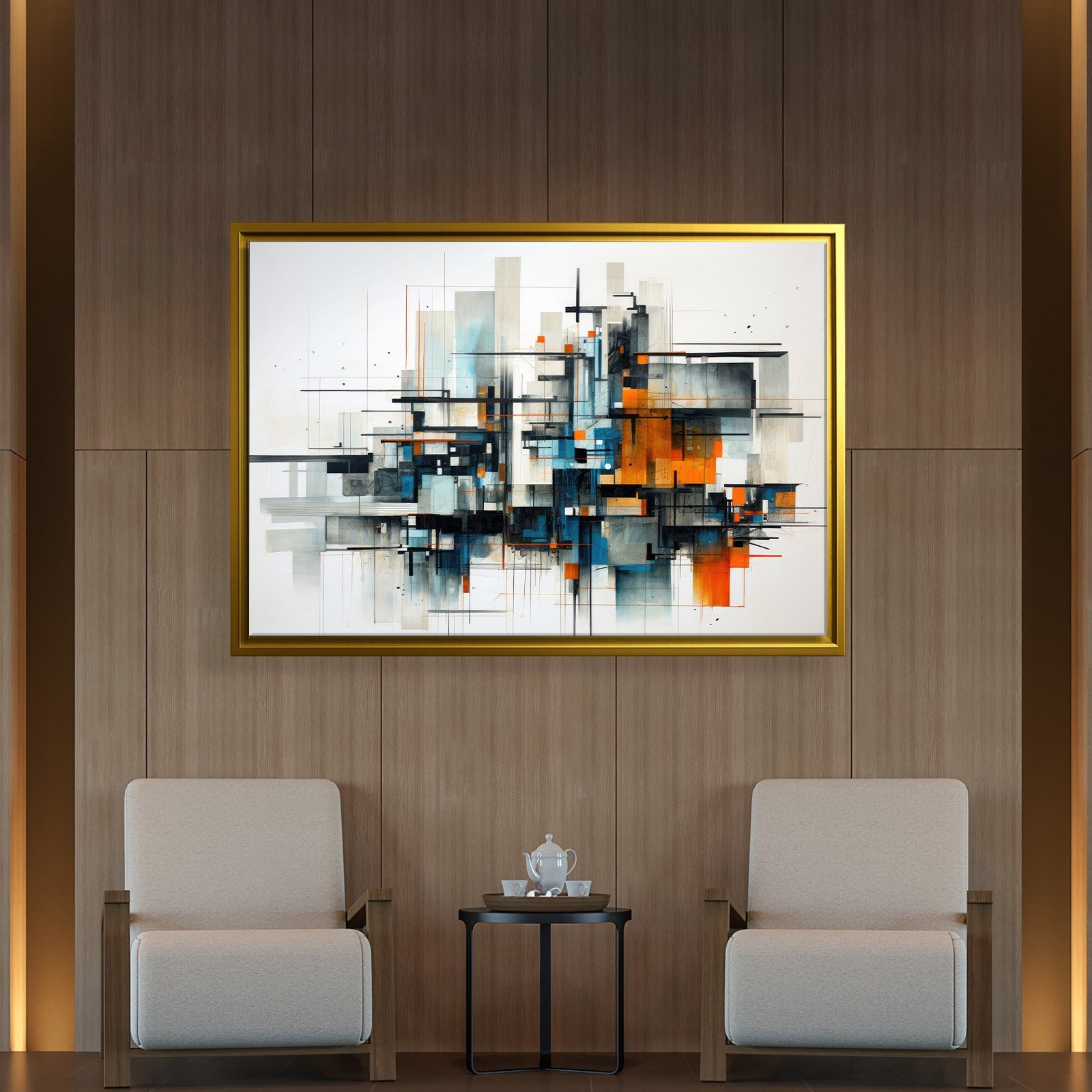 Modern Metropol – Geometrik Soyut Kompozisyon