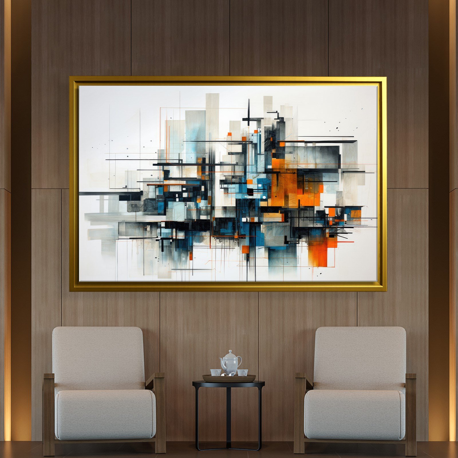 Modern Metropol – Geometrik Soyut Kompozisyon