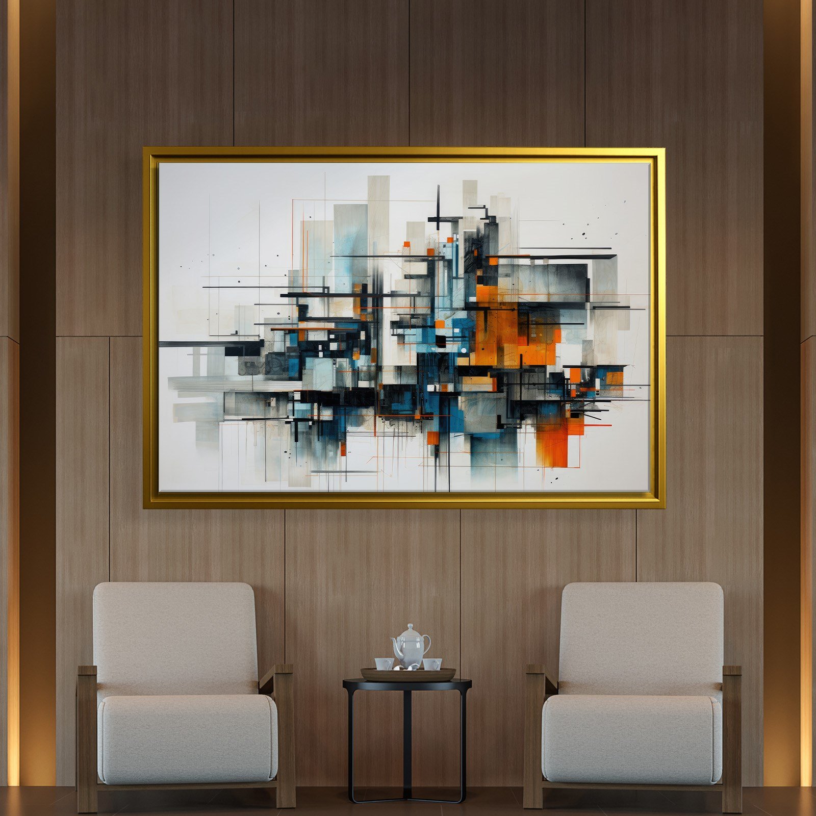 Modern Metropol – Geometrik Soyut Kompozisyon