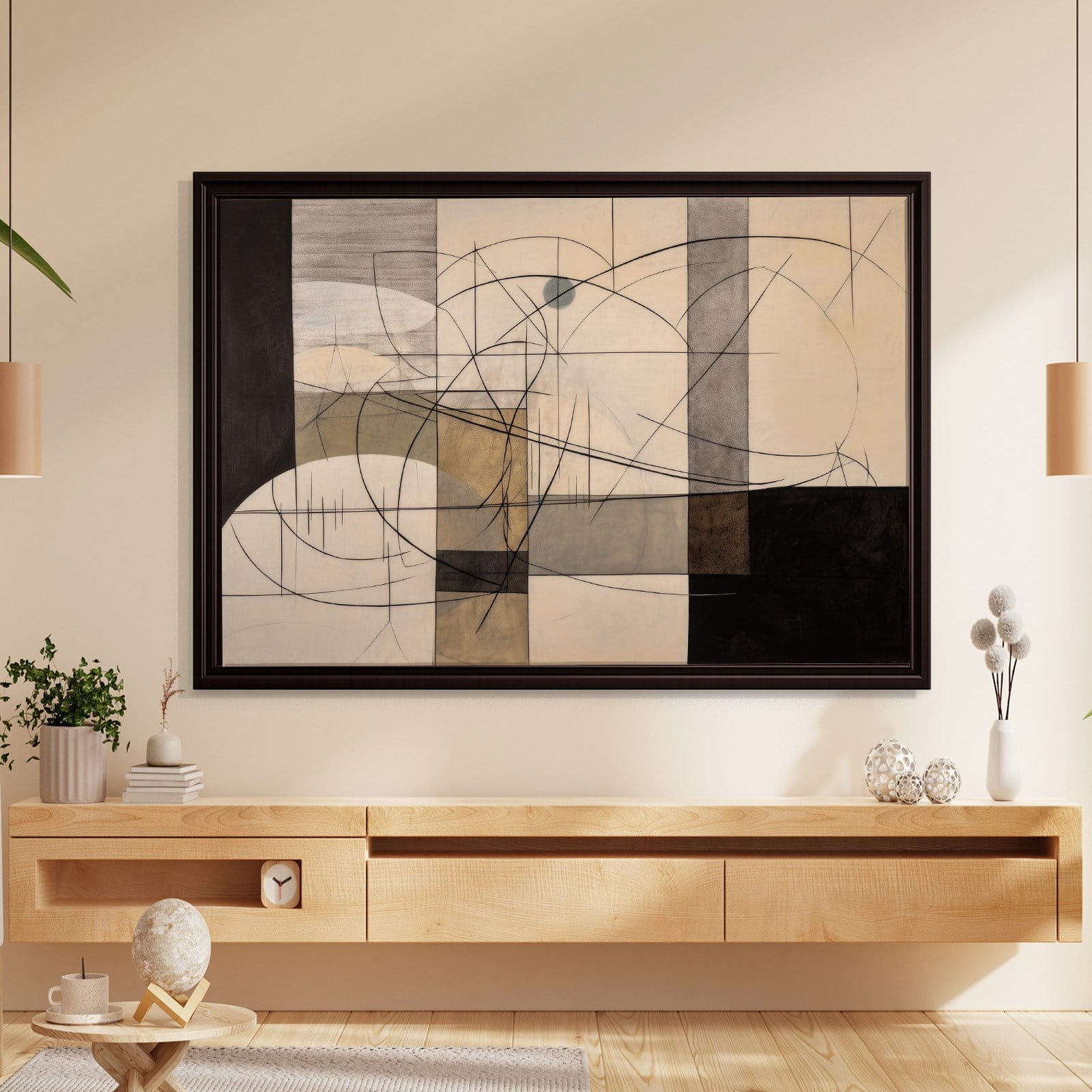 Modern Soyut Geometrik Kanvas Tablo
