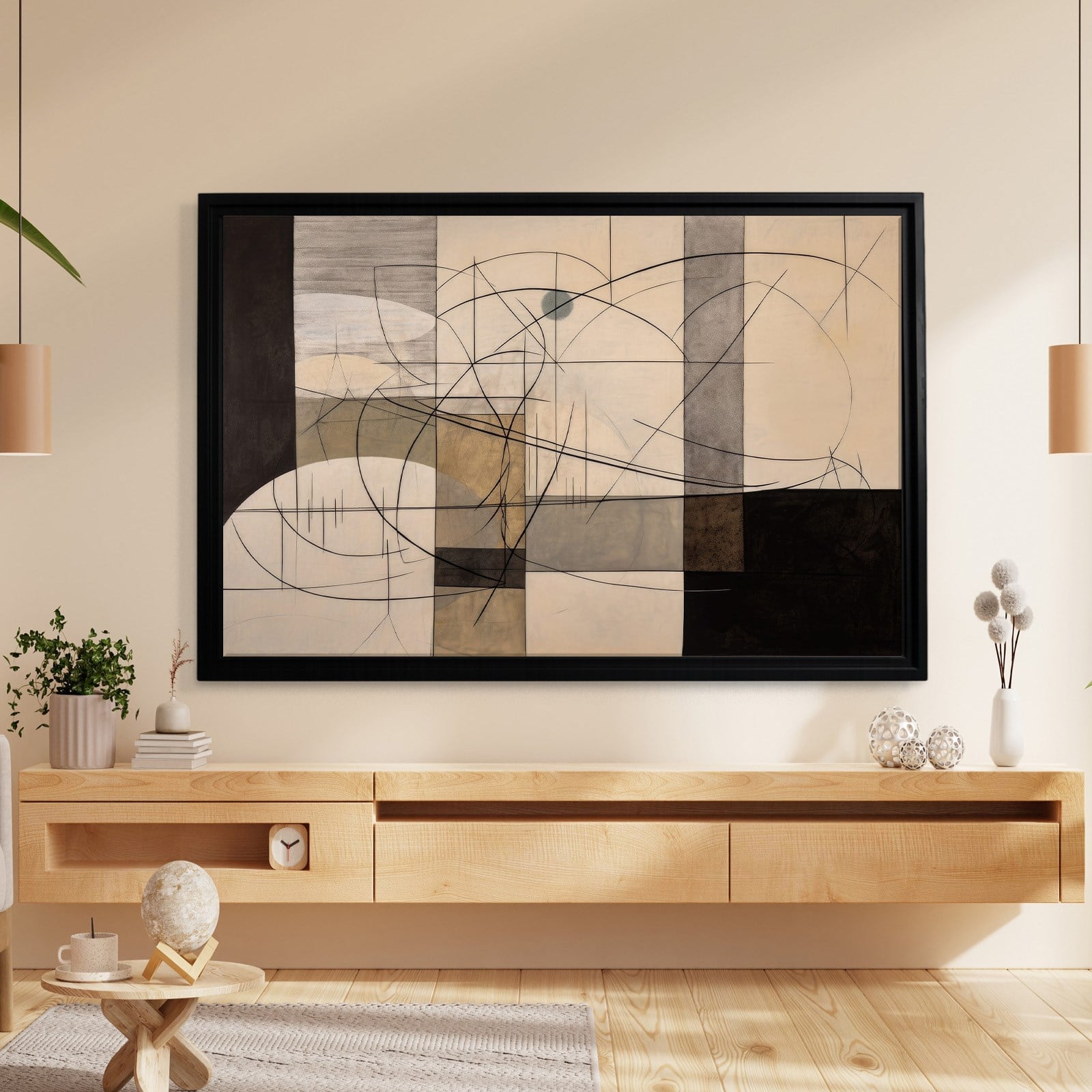 Modern Soyut Geometrik Kanvas Tablo
