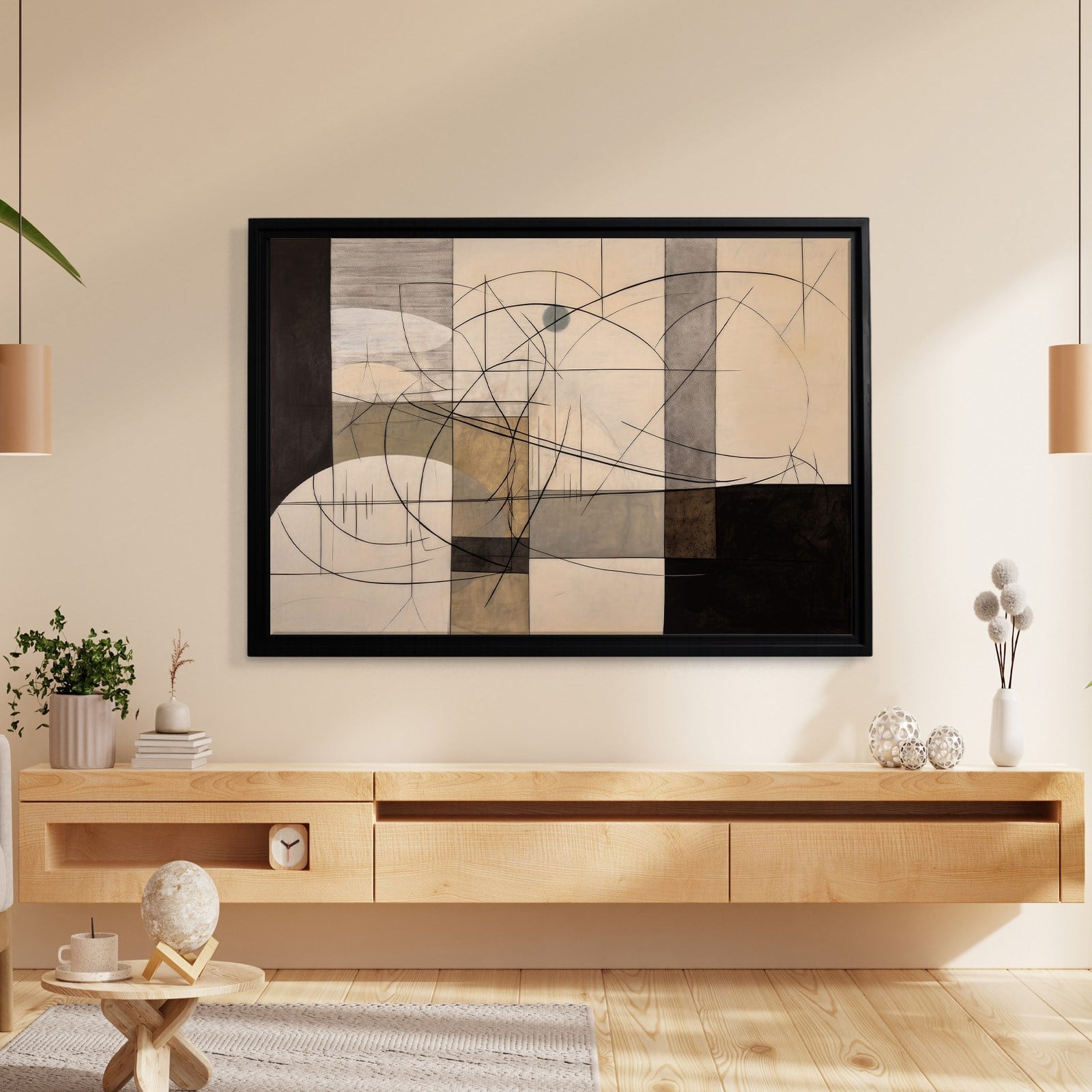 Modern Soyut Geometrik Kanvas Tablo