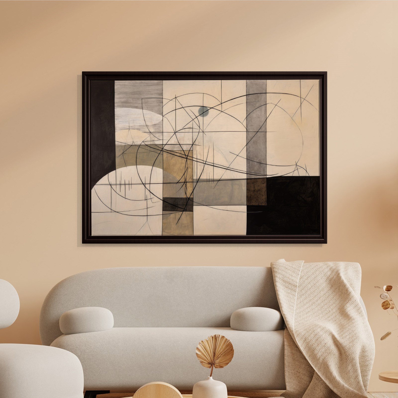 Modern Soyut Geometrik Kanvas Tablo