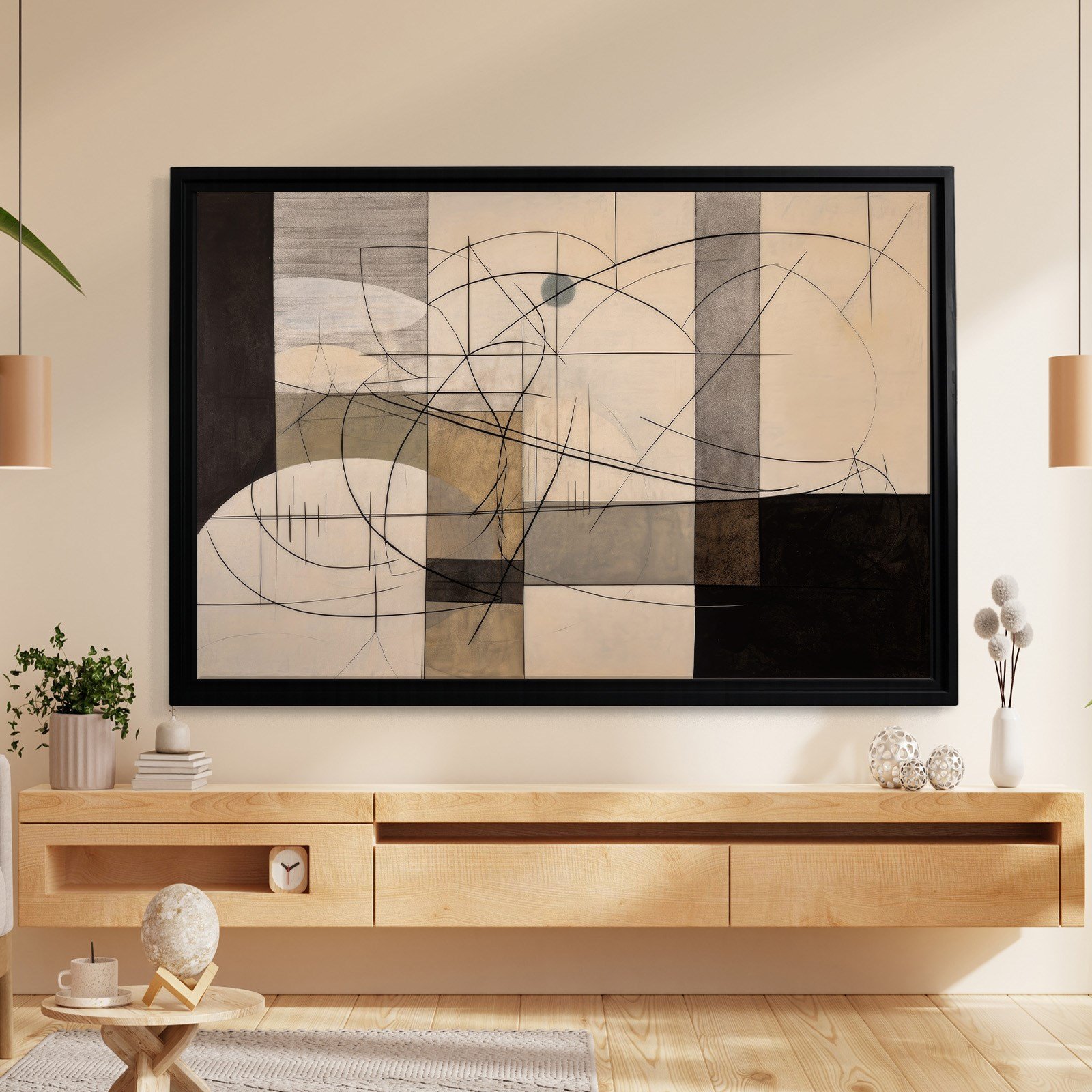 Modern Soyut Geometrik Kanvas Tablo