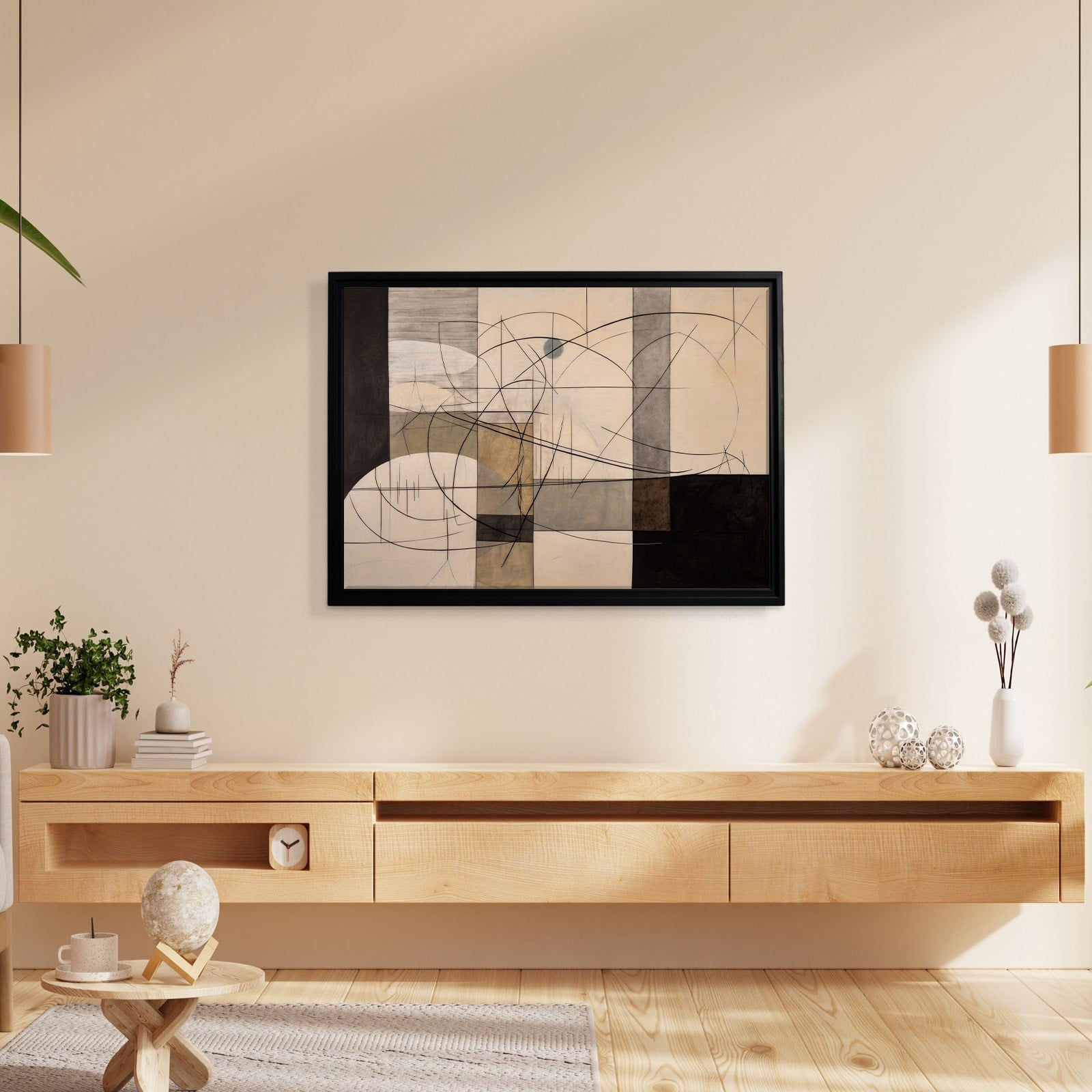 Modern Soyut Geometrik Kanvas Tablo