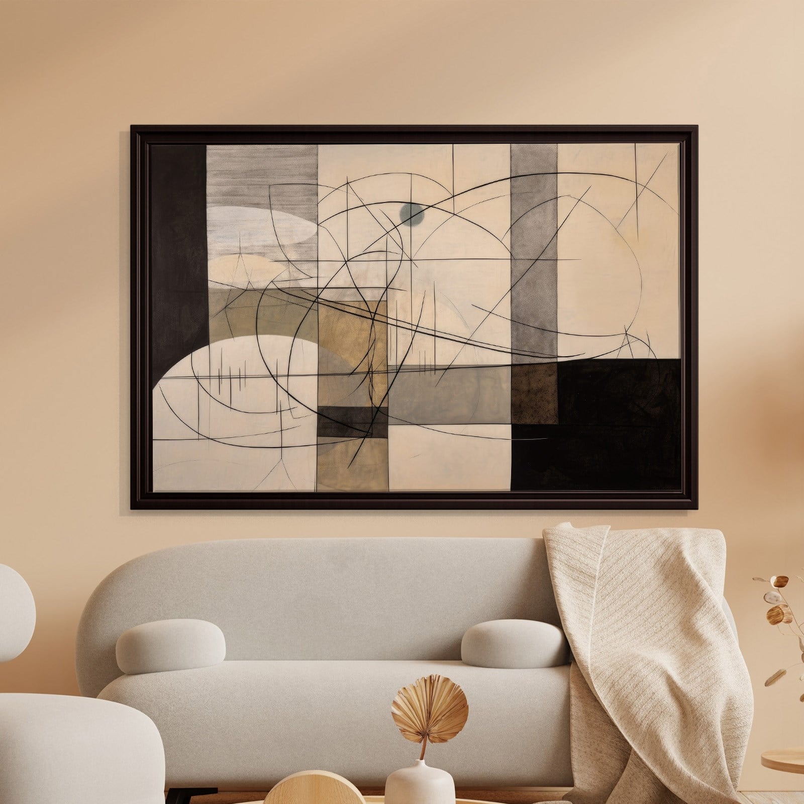 Modern Soyut Geometrik Kanvas Tablo