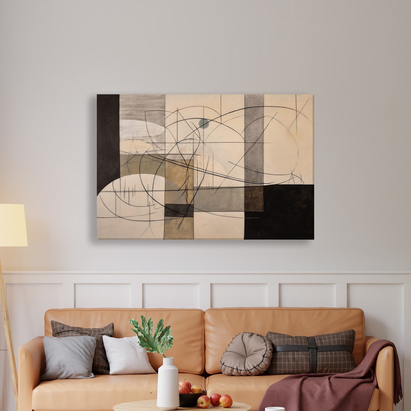 Modern Soyut Geometrik Kanvas Tablo