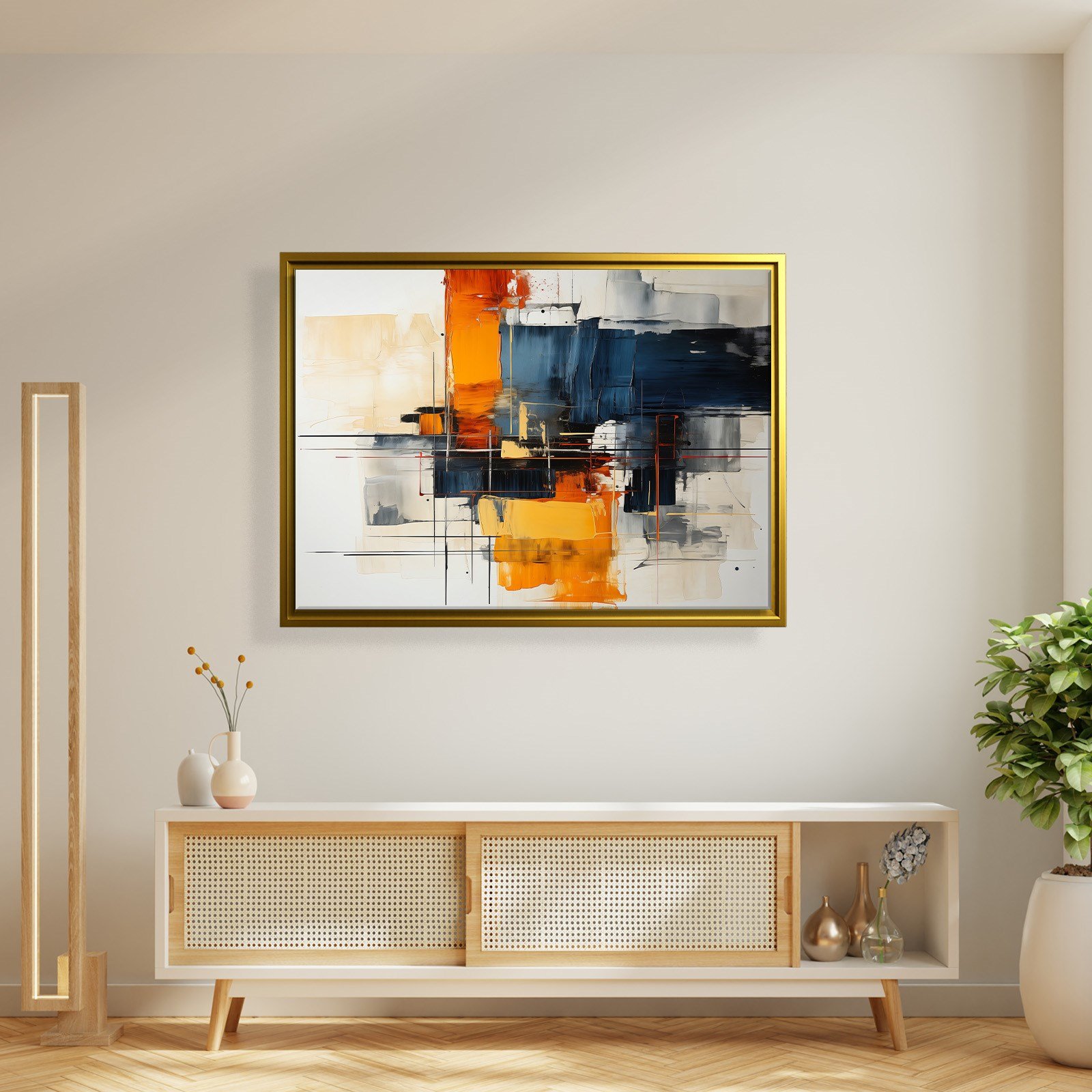 Modern Soyut Kanvas Tablo | Nötr Minimal Duvar Sanatı