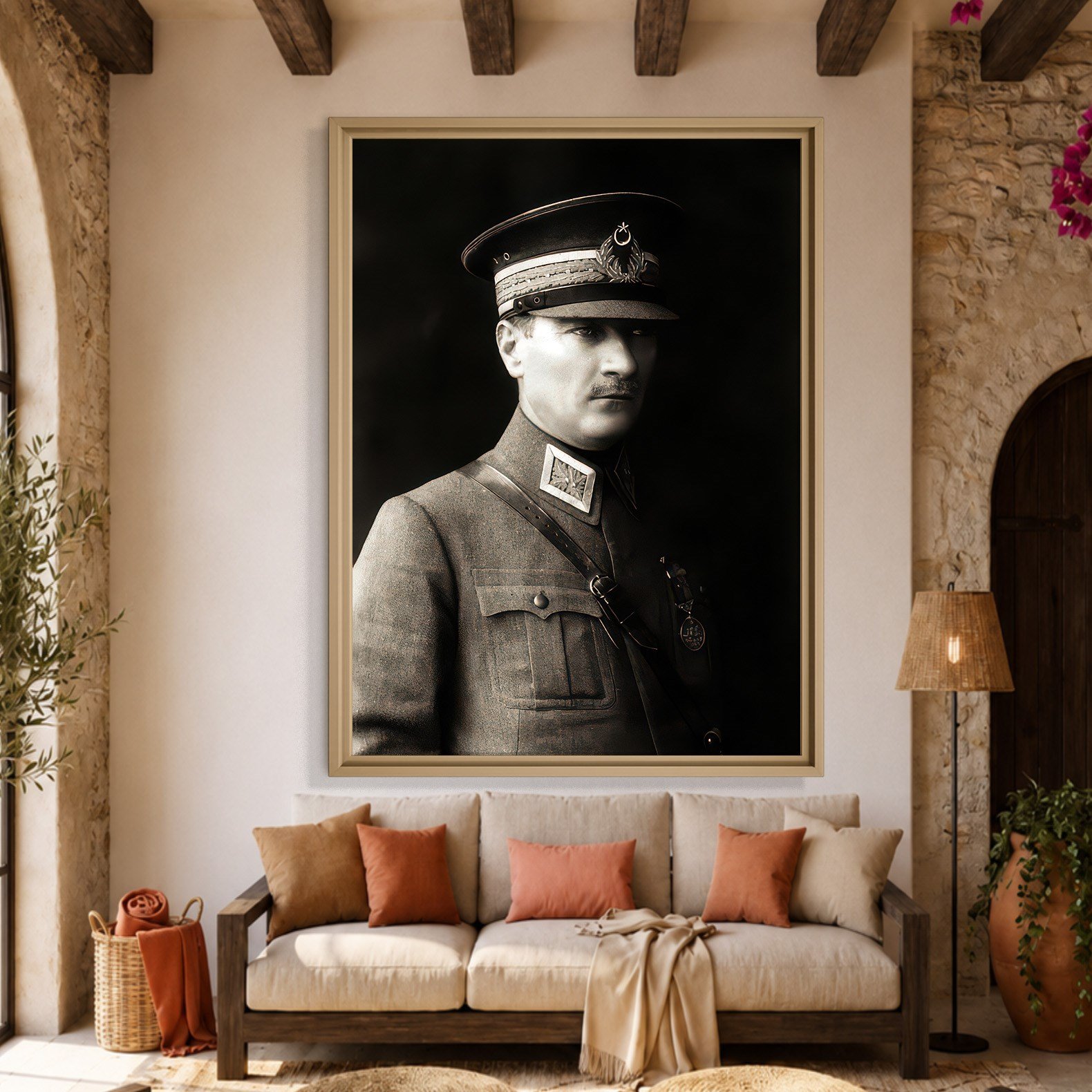 Mustafa Kemal Atatürk Askeri Üniformalı Portre Kanvas Tablo – Premium HD Baskı