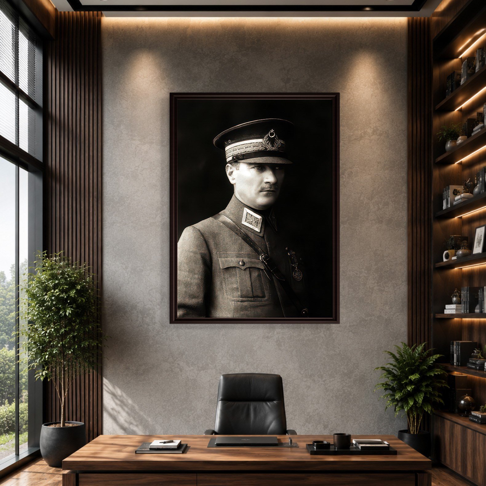 Mustafa Kemal Atatürk Askeri Üniformalı Portre Kanvas Tablo – Premium HD Baskı