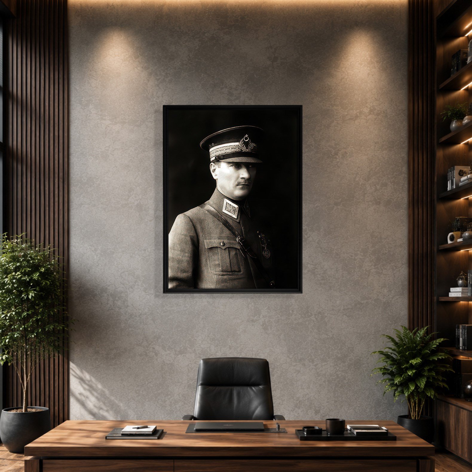 Mustafa Kemal Atatürk Askeri Üniformalı Portre Kanvas Tablo – Premium HD Baskı