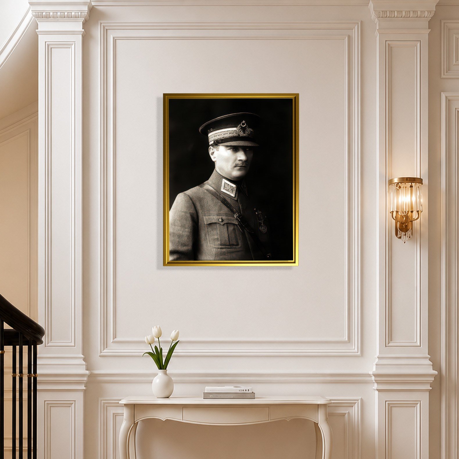 Mustafa Kemal Atatürk Askeri Üniformalı Portre Kanvas Tablo – Premium HD Baskı