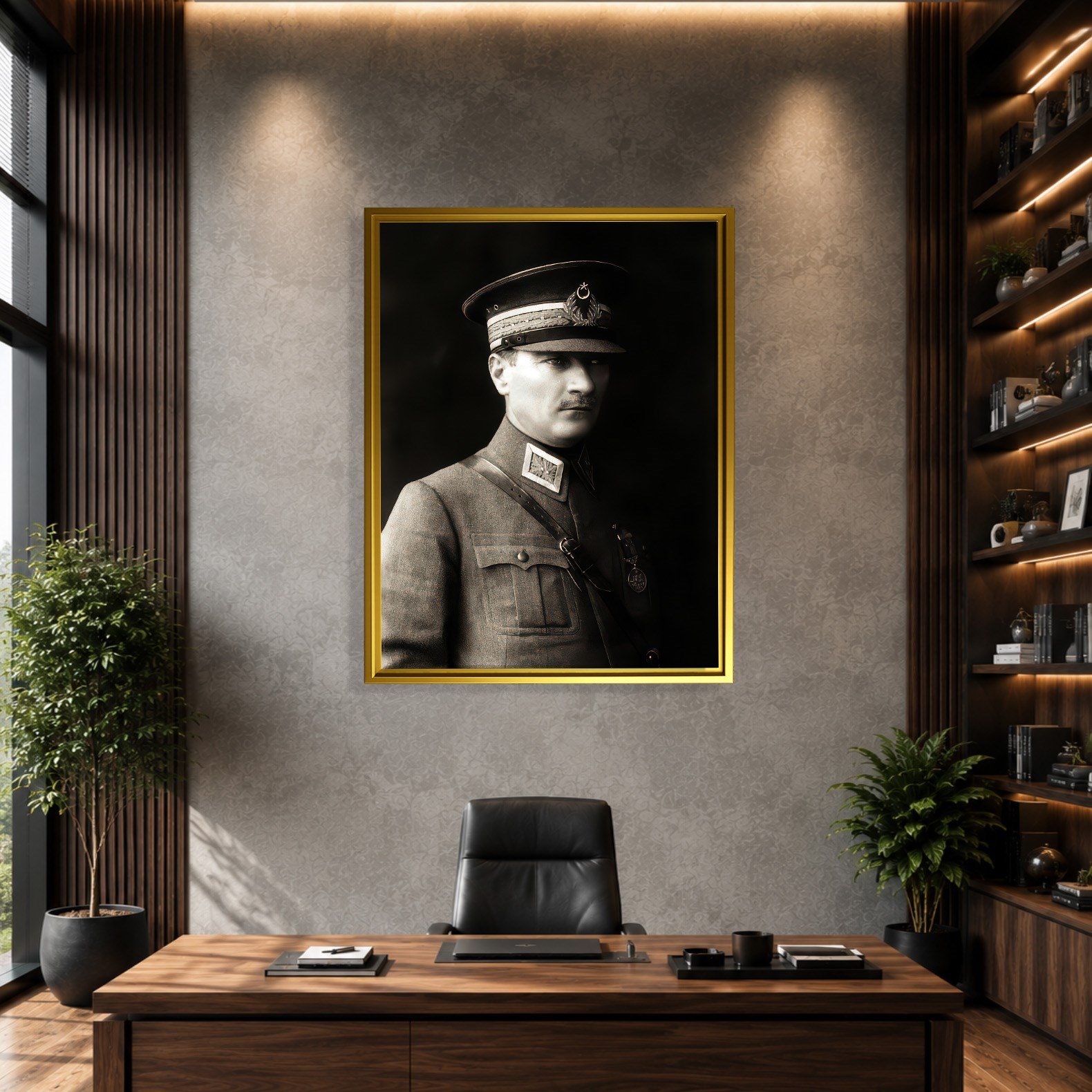 Mustafa Kemal Atatürk Askeri Üniformalı Portre Kanvas Tablo – Premium HD Baskı