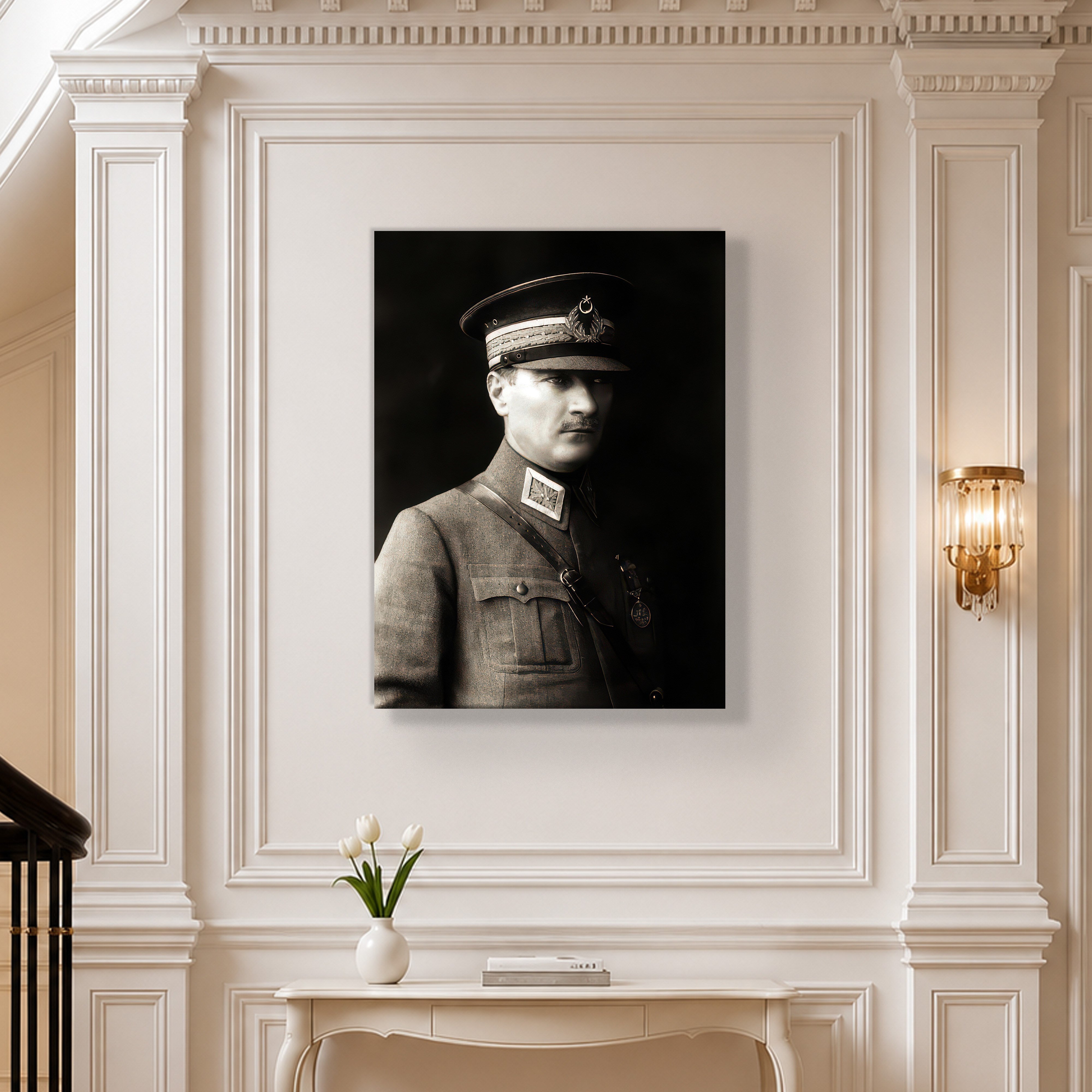 Mustafa Kemal Atatürk Askeri Üniformalı Portre Kanvas Tablo – Premium HD Baskı