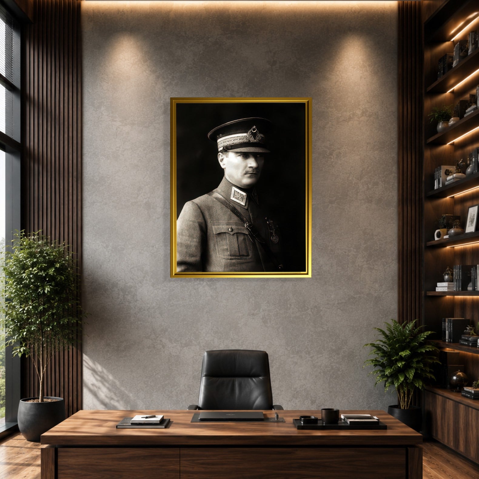 Mustafa Kemal Atatürk Askeri Üniformalı Portre Kanvas Tablo – Premium HD Baskı