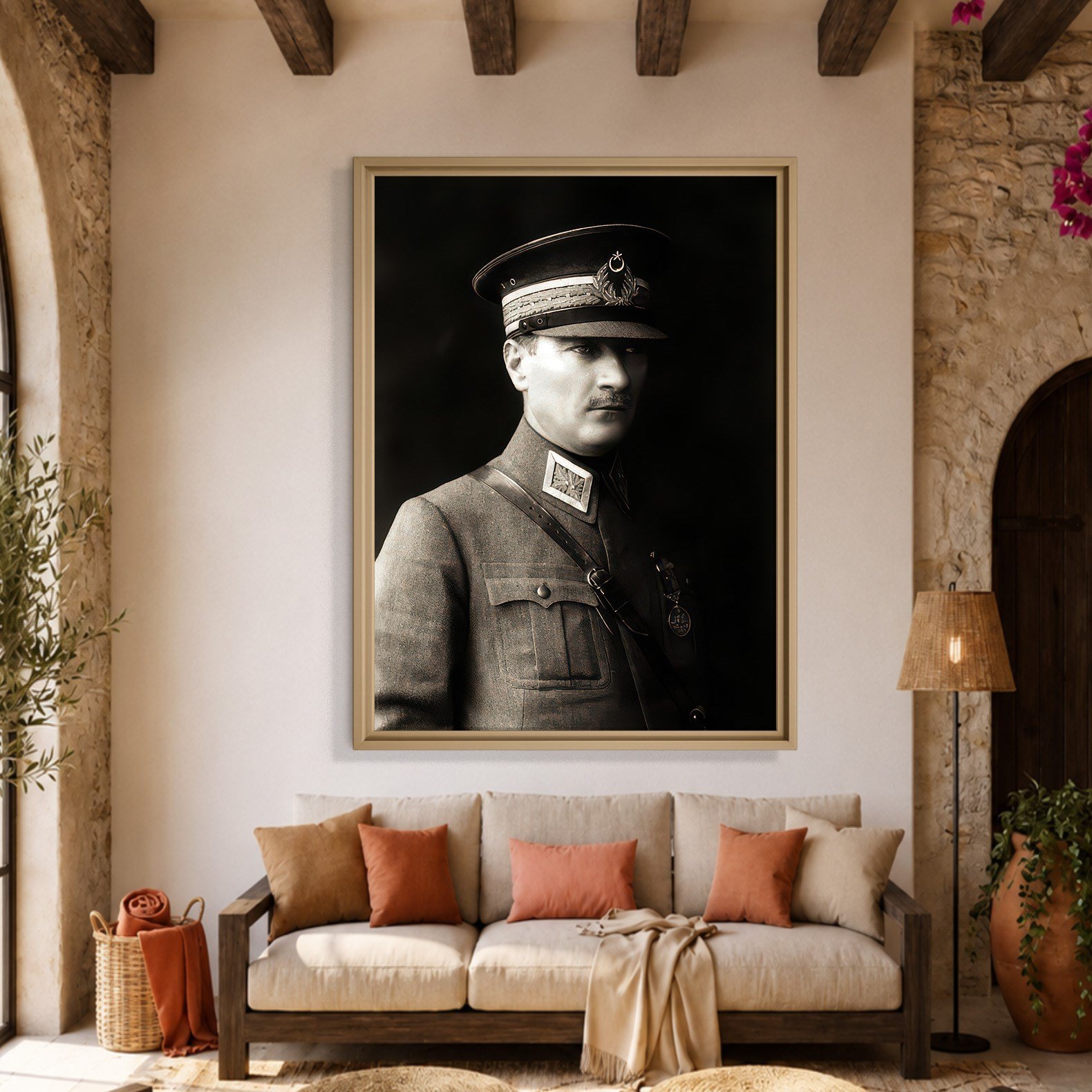 Mustafa Kemal Atatürk Askeri Üniformalı Portre Kanvas Tablo – Premium HD Baskı