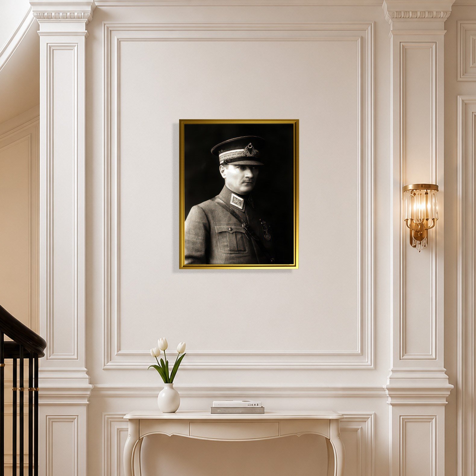 Mustafa Kemal Atatürk Askeri Üniformalı Portre Kanvas Tablo – Premium HD Baskı
