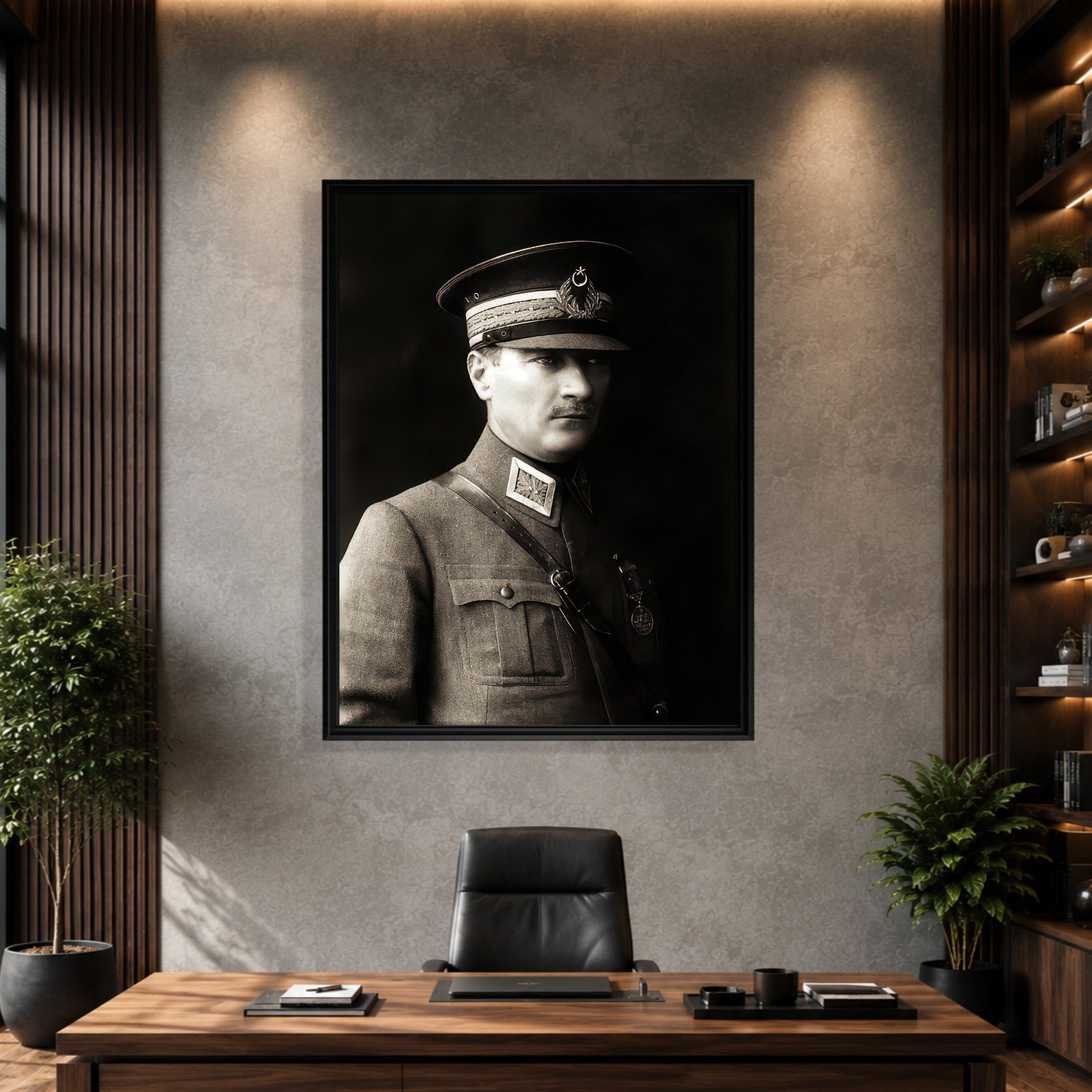 Mustafa Kemal Atatürk Askeri Üniformalı Portre Kanvas Tablo – Premium HD Baskı