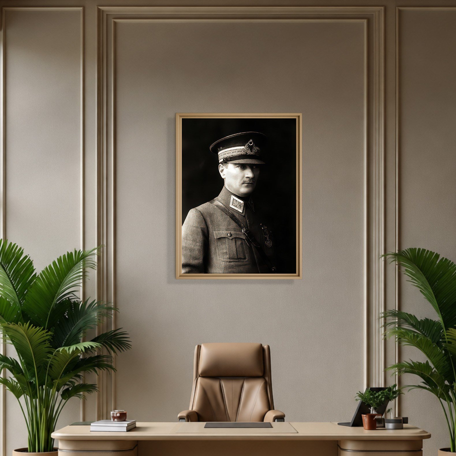 Mustafa Kemal Atatürk Askeri Üniformalı Portre Kanvas Tablo – Premium HD Baskı