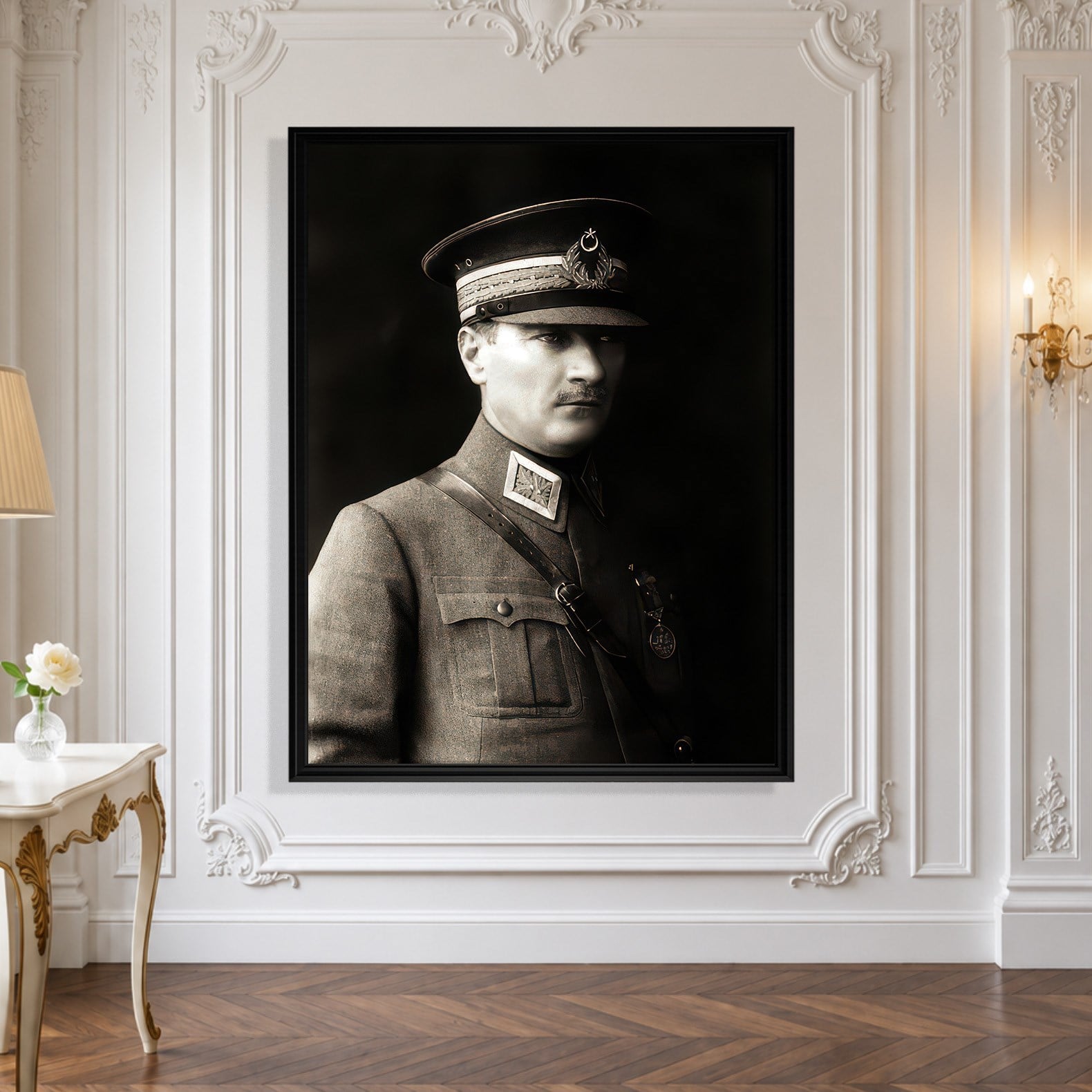 Mustafa Kemal Atatürk Askeri Üniformalı Portre Kanvas Tablo – Premium HD Baskı