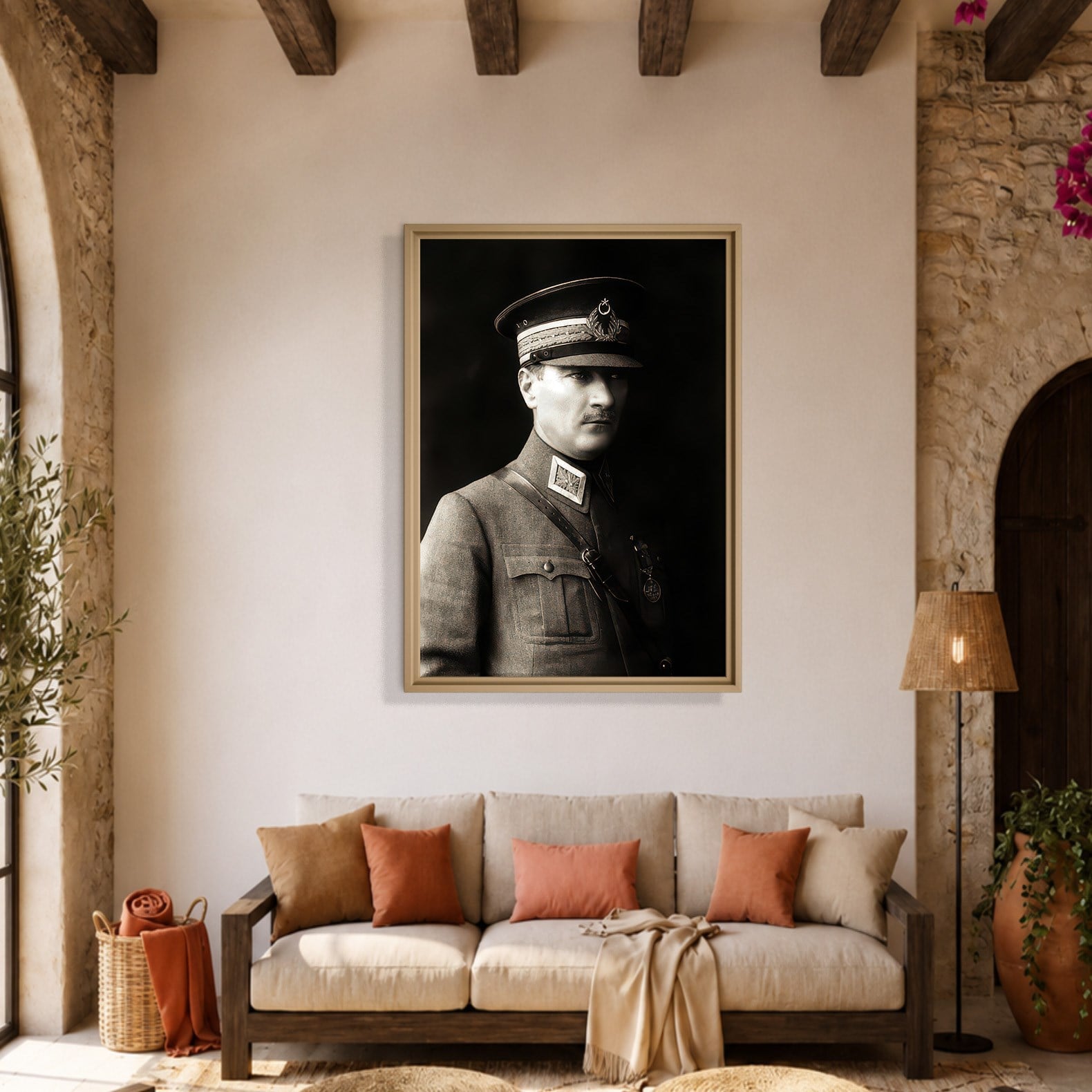 Mustafa Kemal Atatürk Askeri Üniformalı Portre Kanvas Tablo – Premium HD Baskı