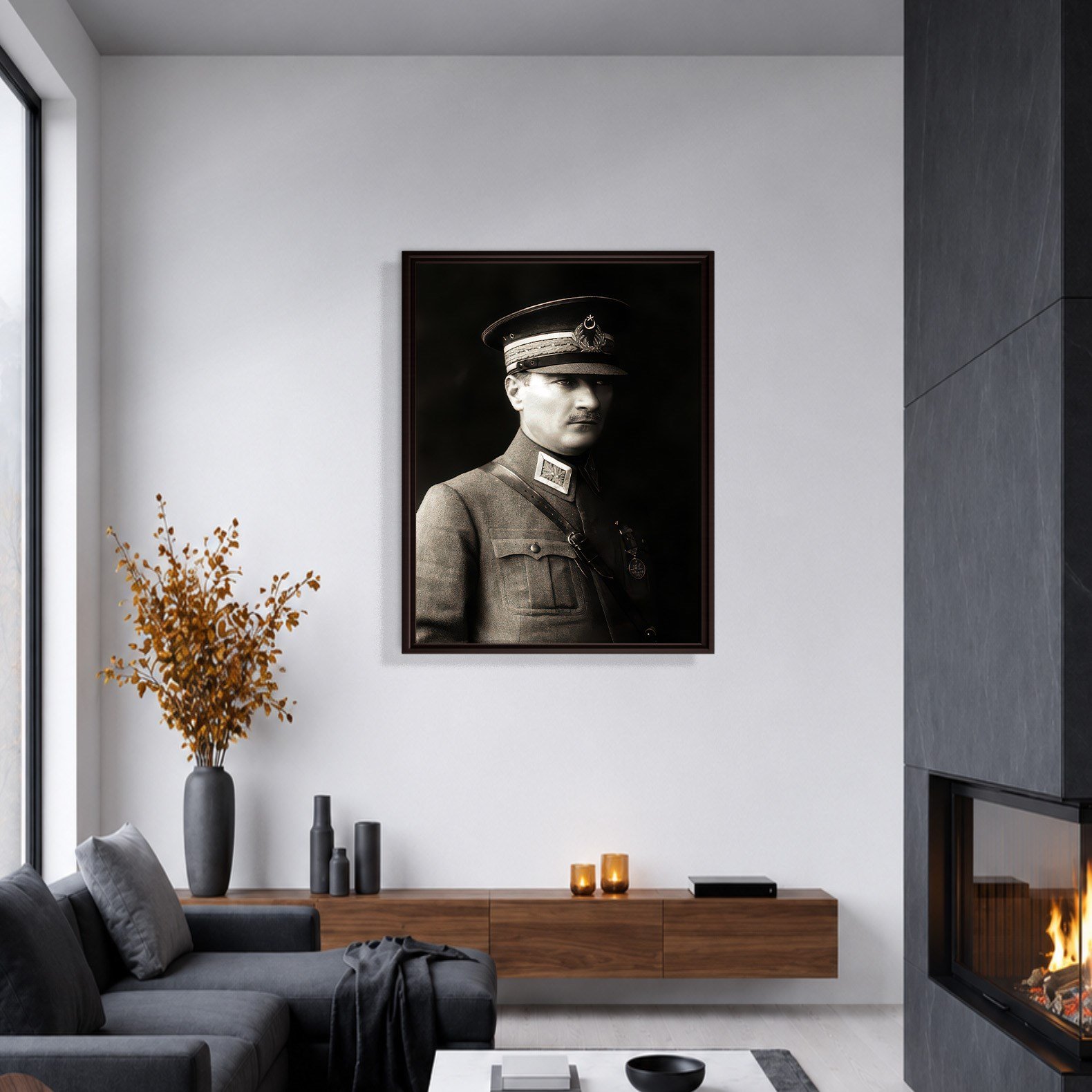 Mustafa Kemal Atatürk Askeri Üniformalı Portre Kanvas Tablo – Premium HD Baskı