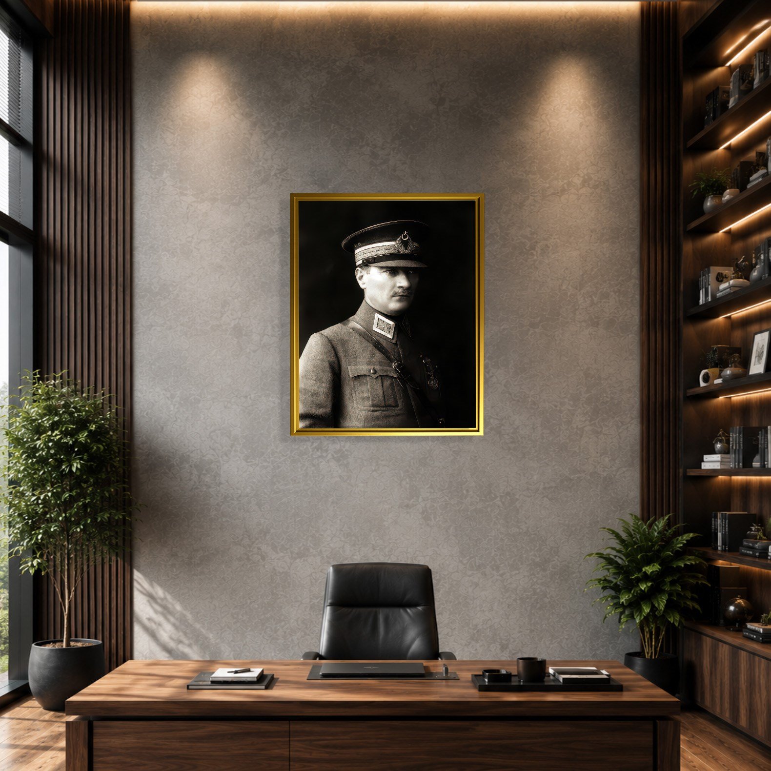 Mustafa Kemal Atatürk Askeri Üniformalı Portre Kanvas Tablo – Premium HD Baskı