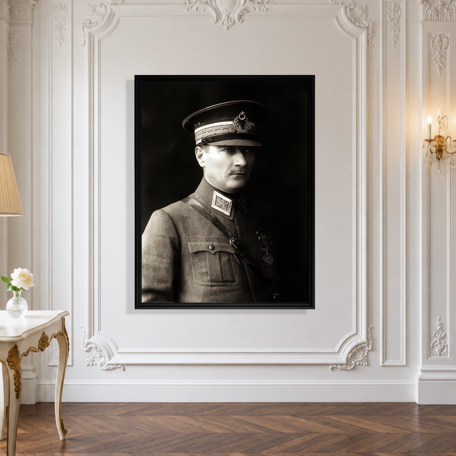 Mustafa Kemal Atatürk Askeri Üniformalı Portre Kanvas Tablo – Premium HD Baskı