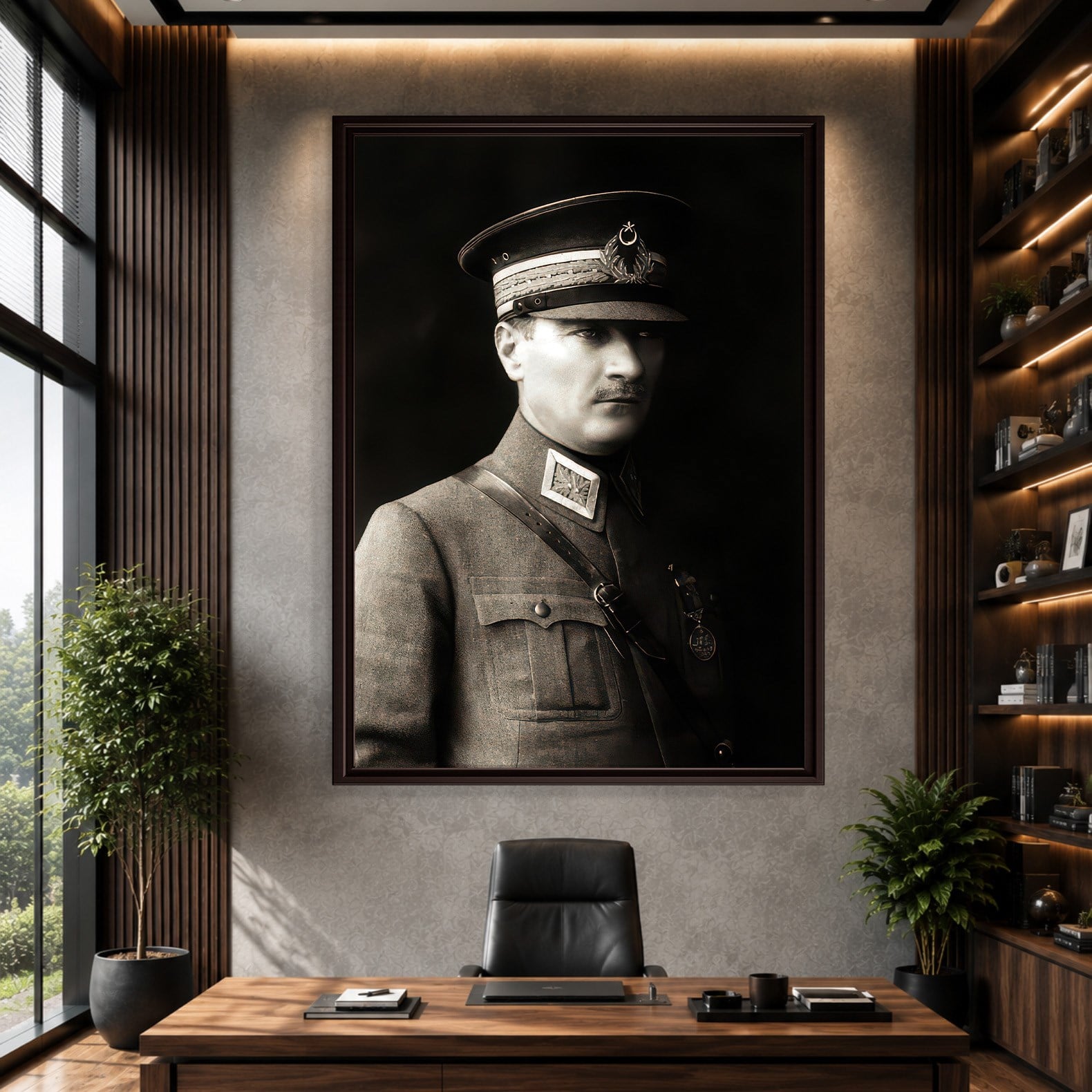 Mustafa Kemal Atatürk Askeri Üniformalı Portre Kanvas Tablo – Premium HD Baskı