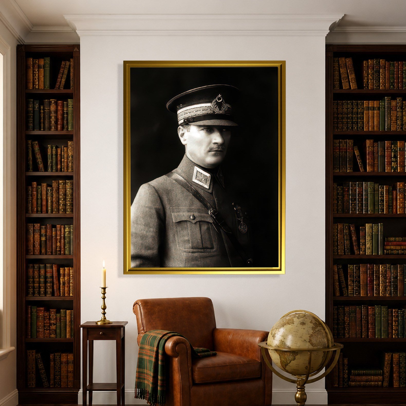 Mustafa Kemal Atatürk Askeri Üniformalı Portre Kanvas Tablo – Premium HD Baskı
