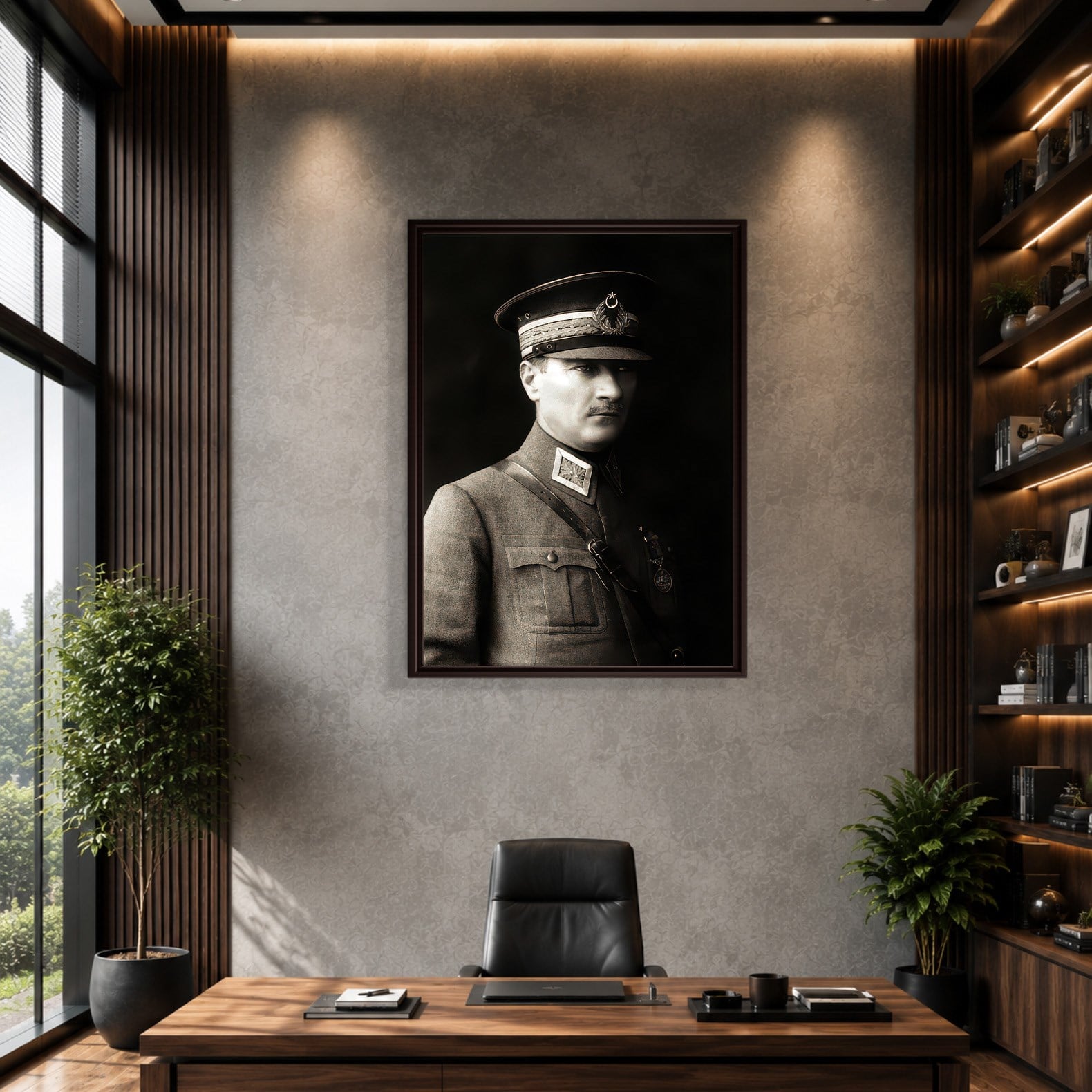 Mustafa Kemal Atatürk Askeri Üniformalı Portre Kanvas Tablo – Premium HD Baskı