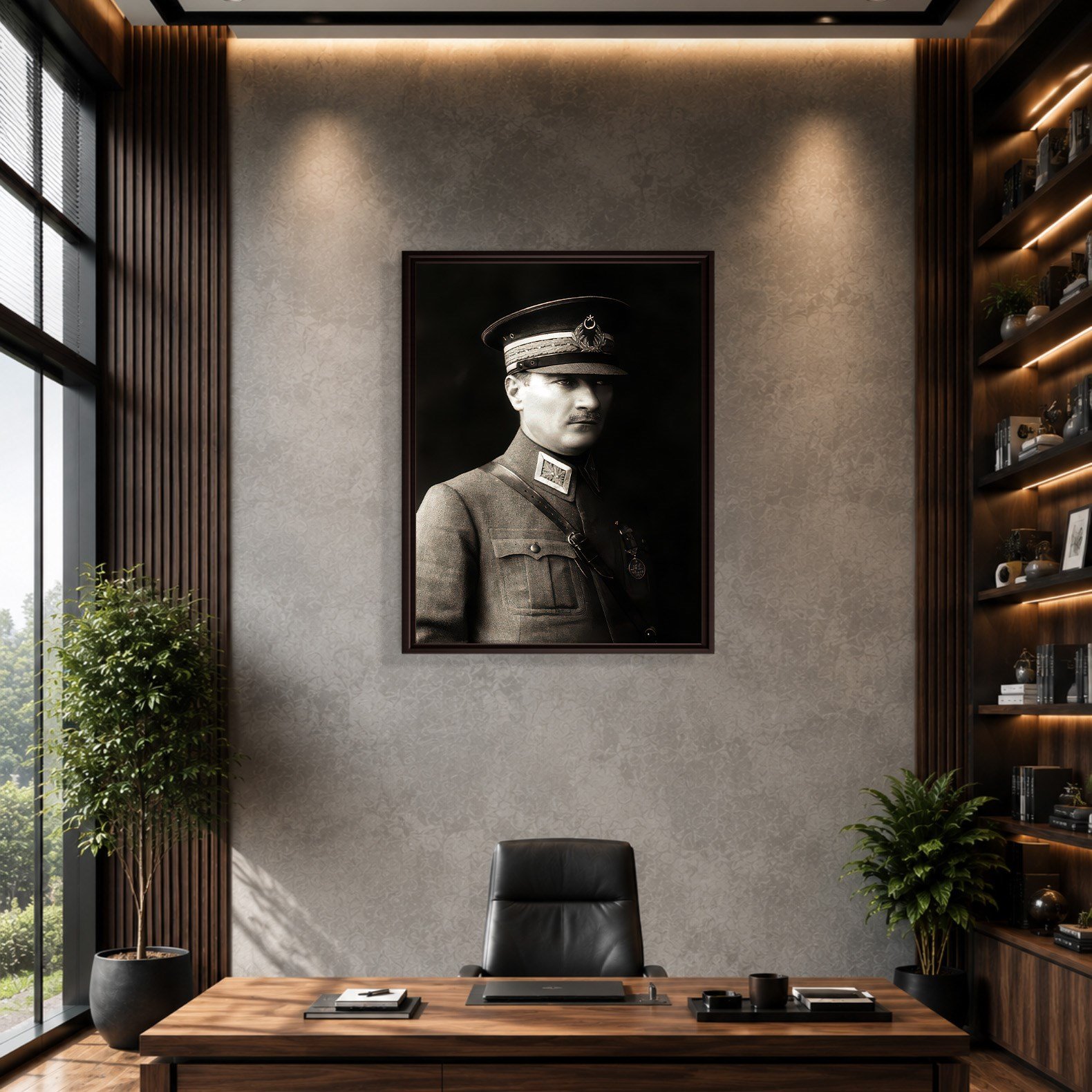 Mustafa Kemal Atatürk Askeri Üniformalı Portre Kanvas Tablo – Premium HD Baskı