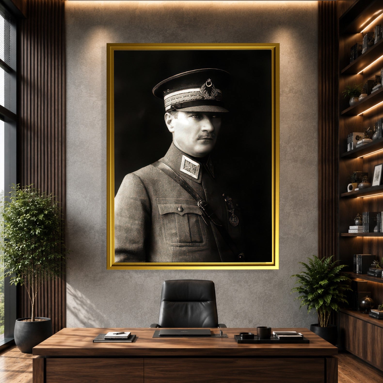 Mustafa Kemal Atatürk Askeri Üniformalı Portre Kanvas Tablo – Premium HD Baskı