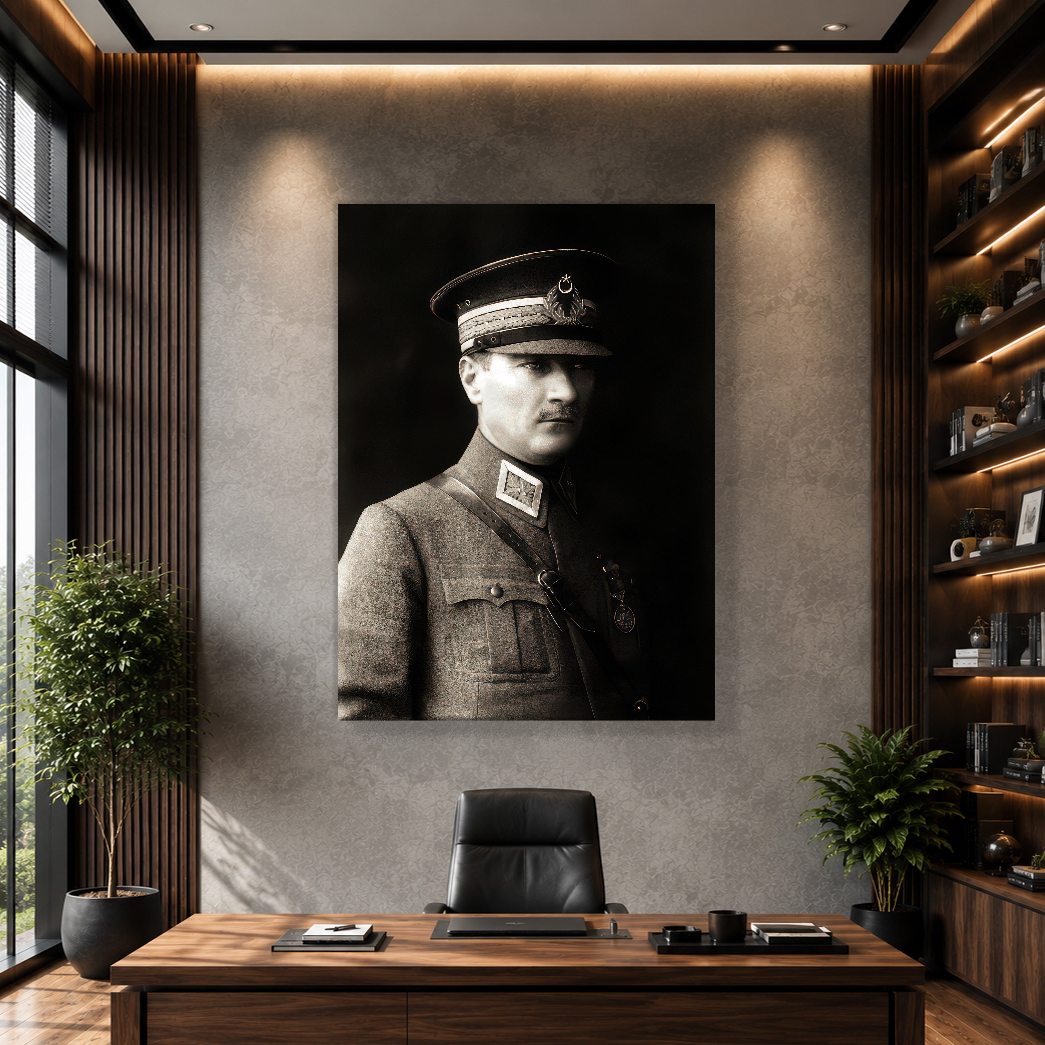 Mustafa Kemal Atatürk Askeri Üniformalı Portre Kanvas Tablo – Premium HD Baskı