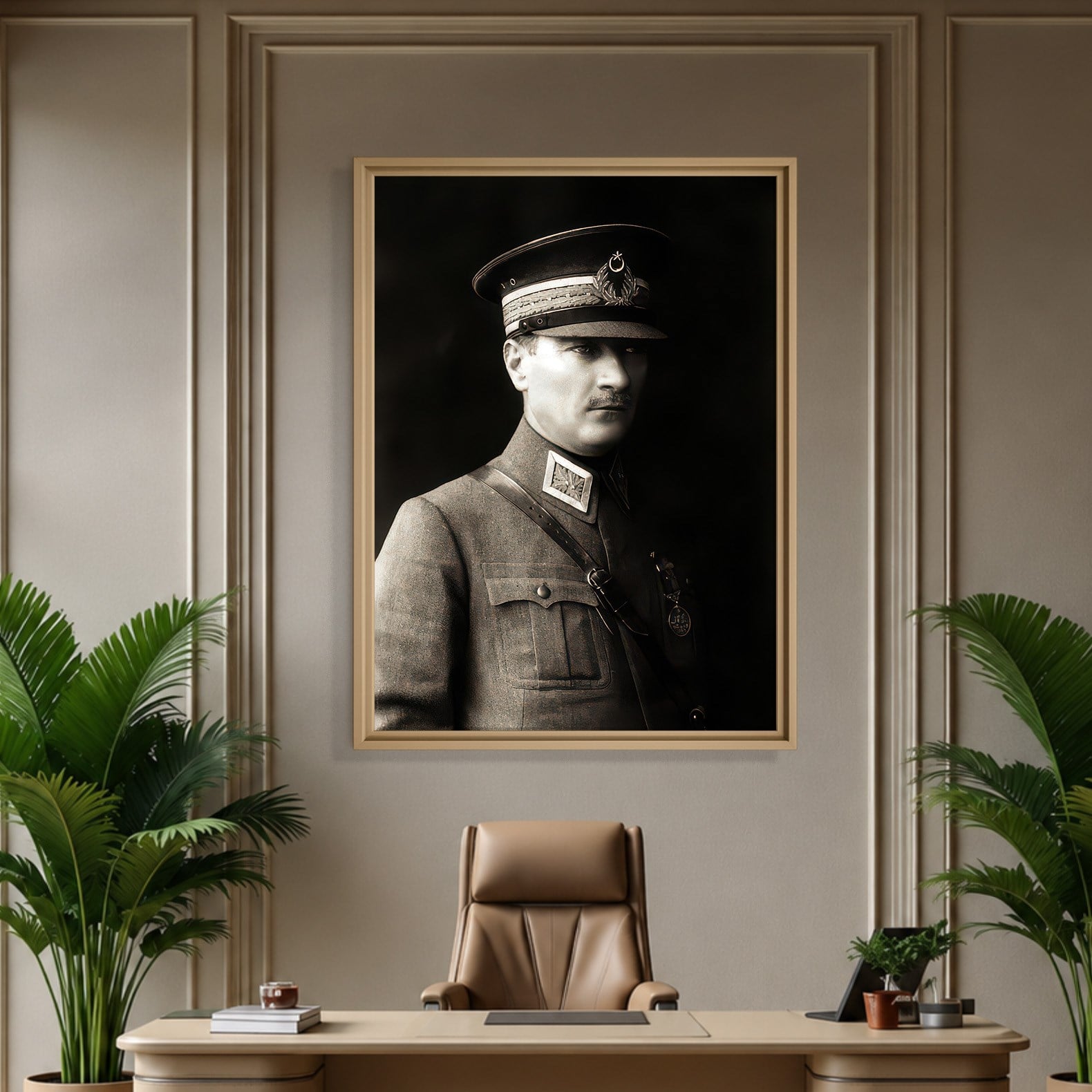 Mustafa Kemal Atatürk Askeri Üniformalı Portre Kanvas Tablo – Premium HD Baskı