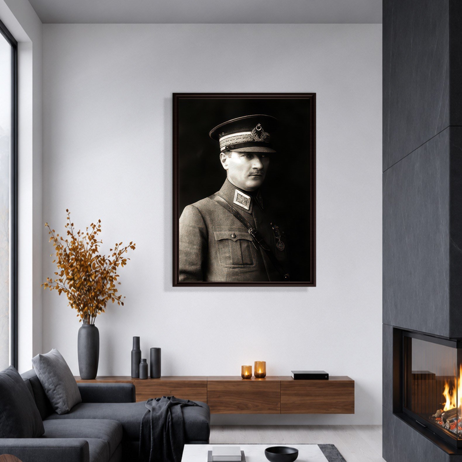 Mustafa Kemal Atatürk Askeri Üniformalı Portre Kanvas Tablo – Premium HD Baskı