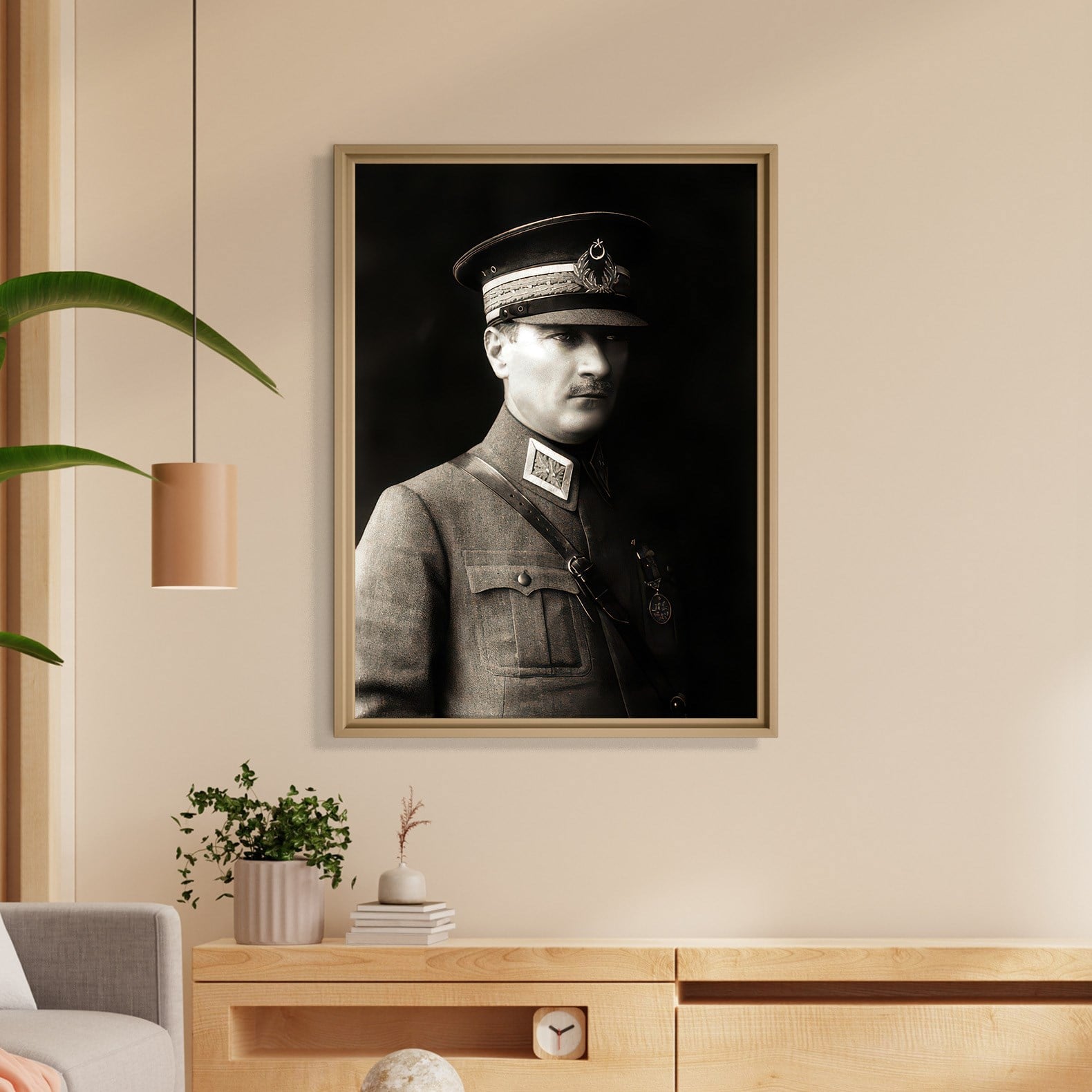 Mustafa Kemal Atatürk Askeri Üniformalı Portre Kanvas Tablo – Premium HD Baskı