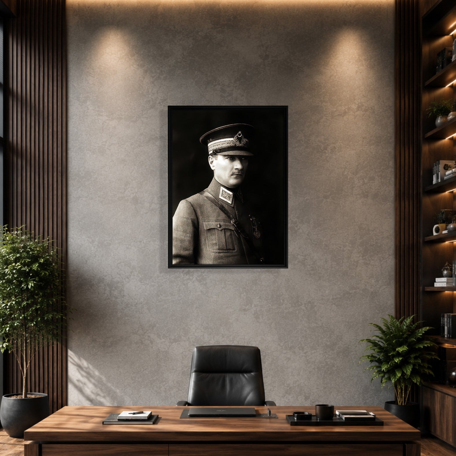 Mustafa Kemal Atatürk Askeri Üniformalı Portre Kanvas Tablo – Premium HD Baskı