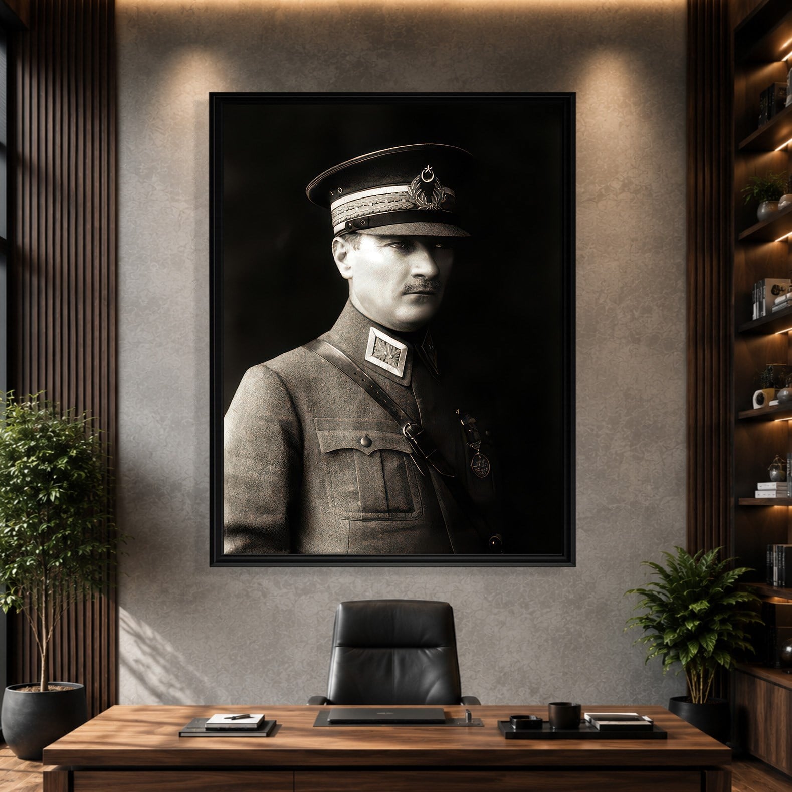 Mustafa Kemal Atatürk Askeri Üniformalı Portre Kanvas Tablo – Premium HD Baskı