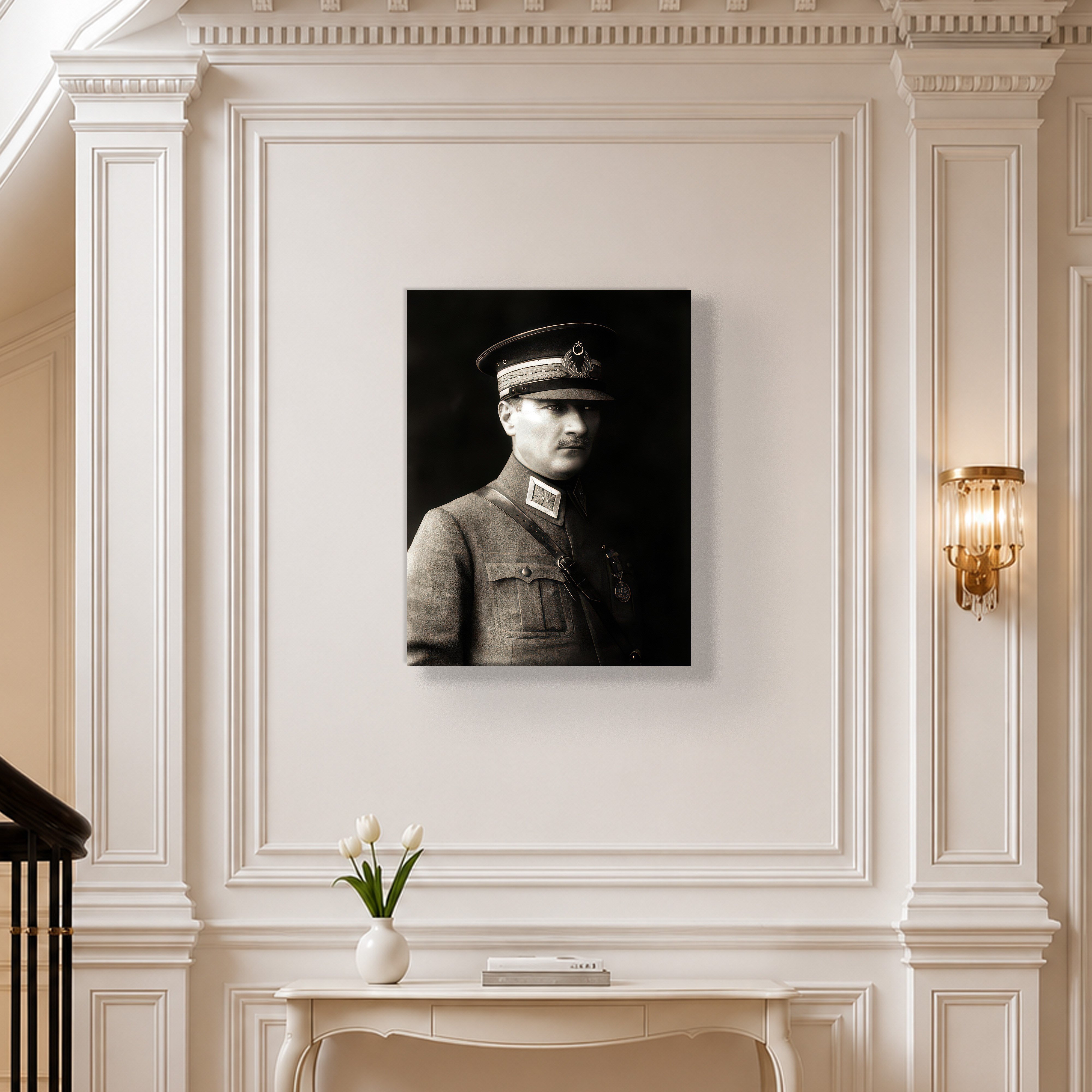Mustafa Kemal Atatürk Askeri Üniformalı Portre Kanvas Tablo – Premium HD Baskı