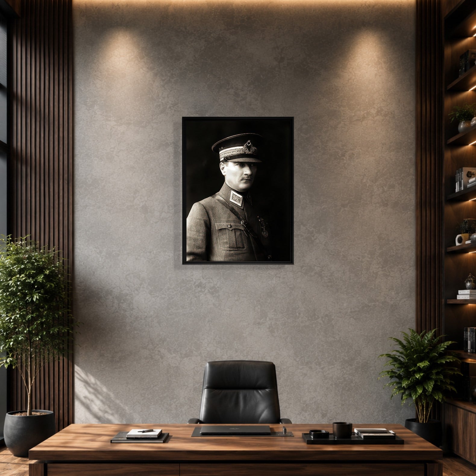 Mustafa Kemal Atatürk Askeri Üniformalı Portre Kanvas Tablo – Premium HD Baskı