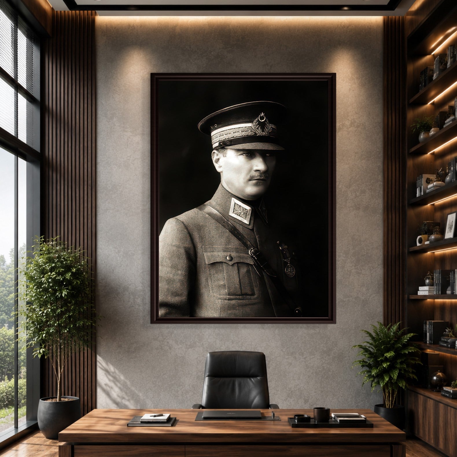 Mustafa Kemal Atatürk Askeri Üniformalı Portre Kanvas Tablo – Premium HD Baskı