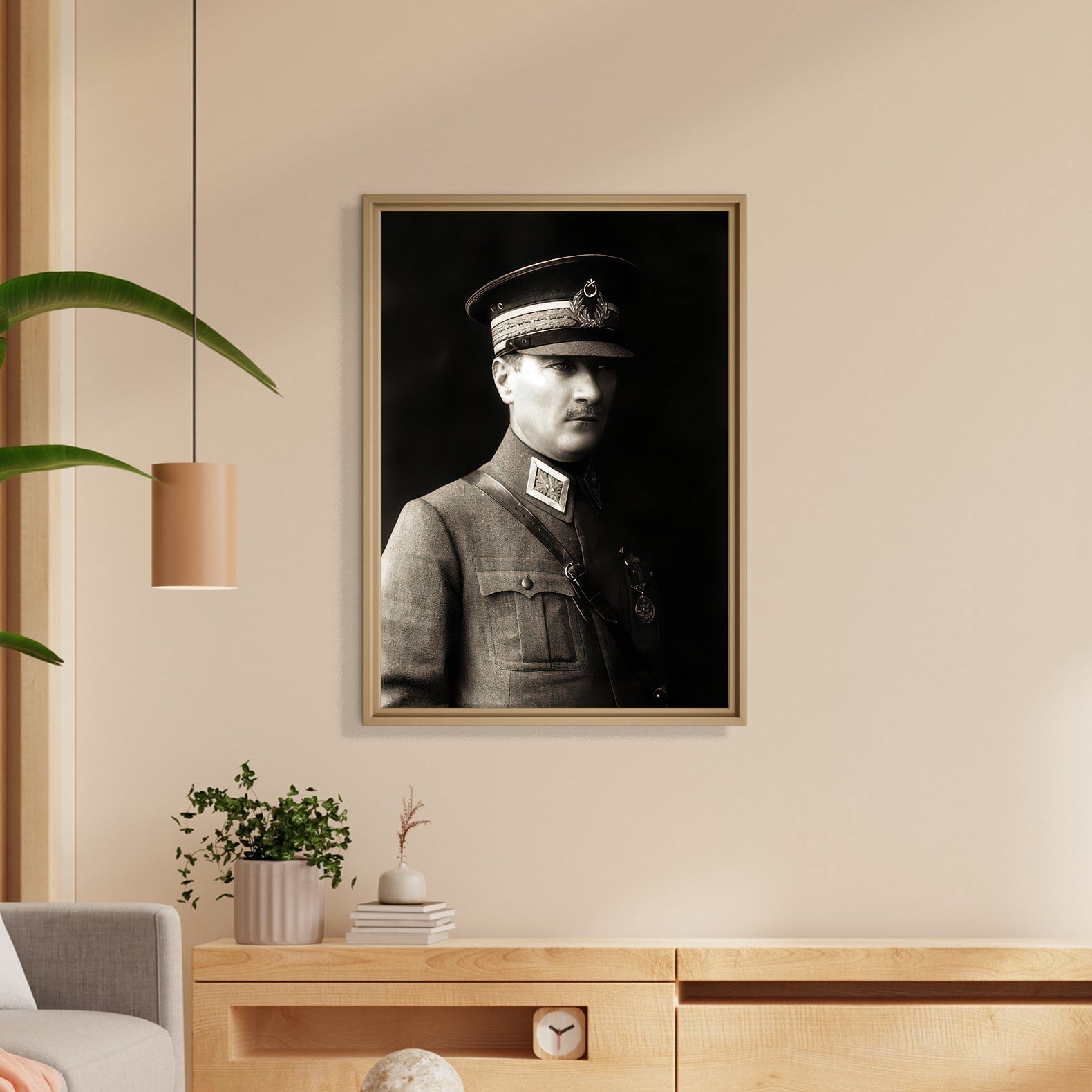 Mustafa Kemal Atatürk Askeri Üniformalı Portre Kanvas Tablo – Premium HD Baskı