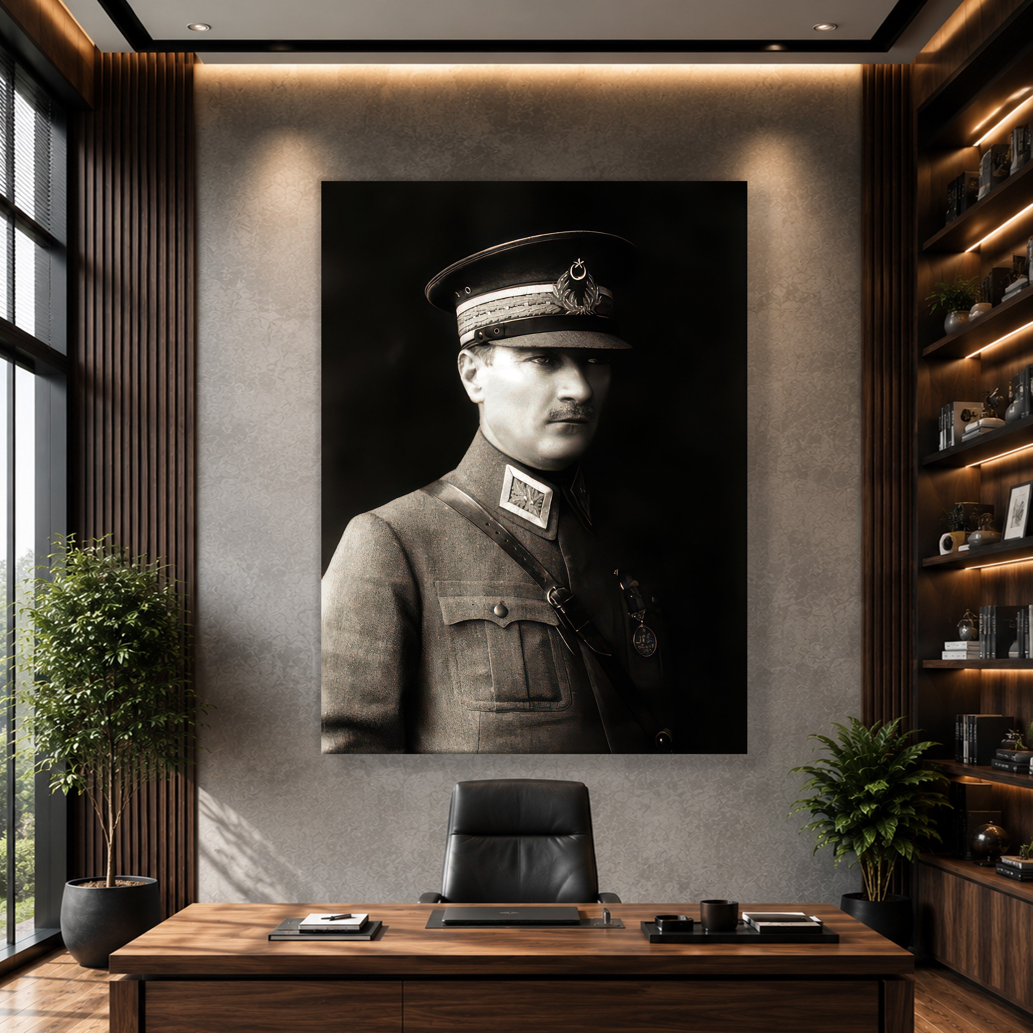 Mustafa Kemal Atatürk Askeri Üniformalı Portre Kanvas Tablo – Premium HD Baskı