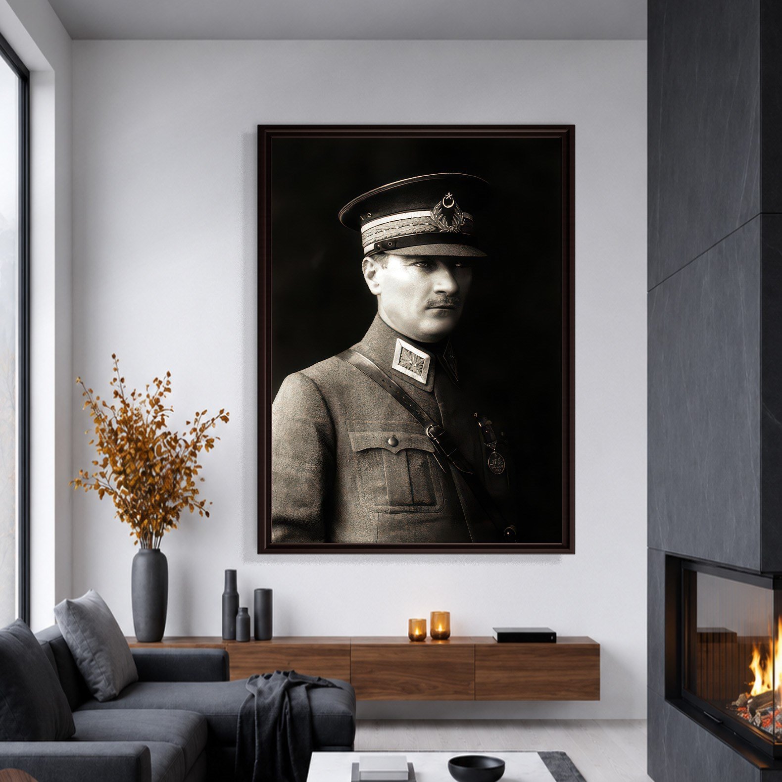 Mustafa Kemal Atatürk Askeri Üniformalı Portre Kanvas Tablo – Premium HD Baskı