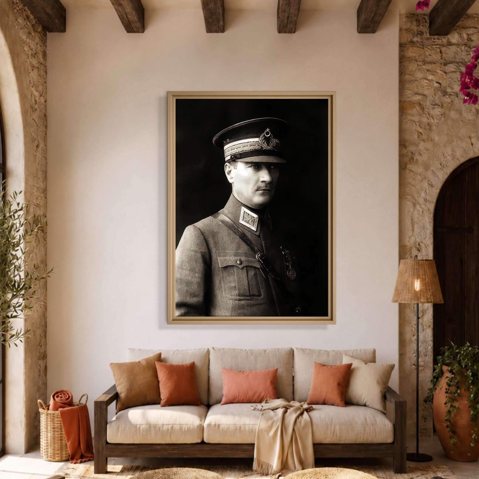 Mustafa Kemal Atatürk Askeri Üniformalı Portre Kanvas Tablo – Premium HD Baskı