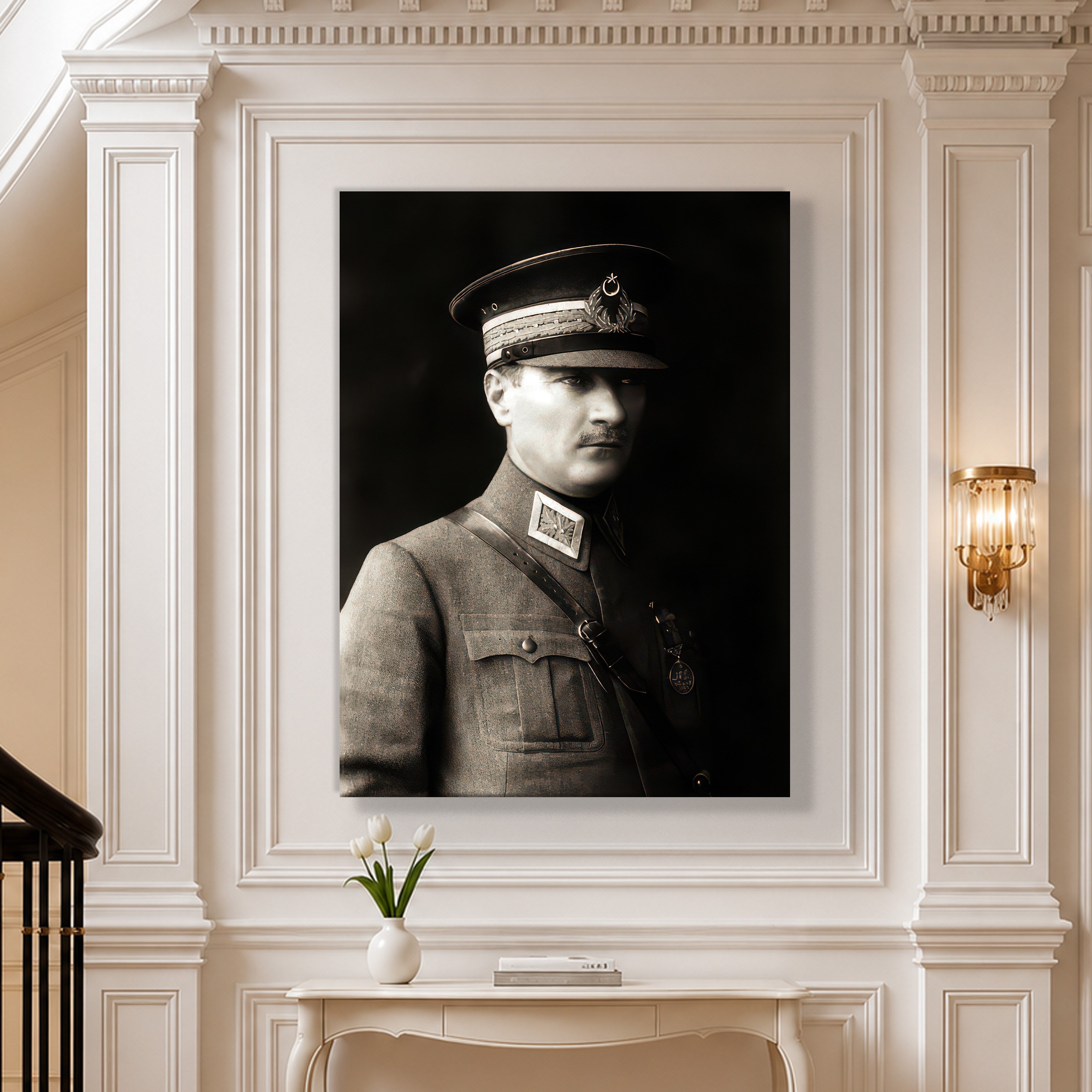 Mustafa Kemal Atatürk Askeri Üniformalı Portre Kanvas Tablo – Premium HD Baskı
