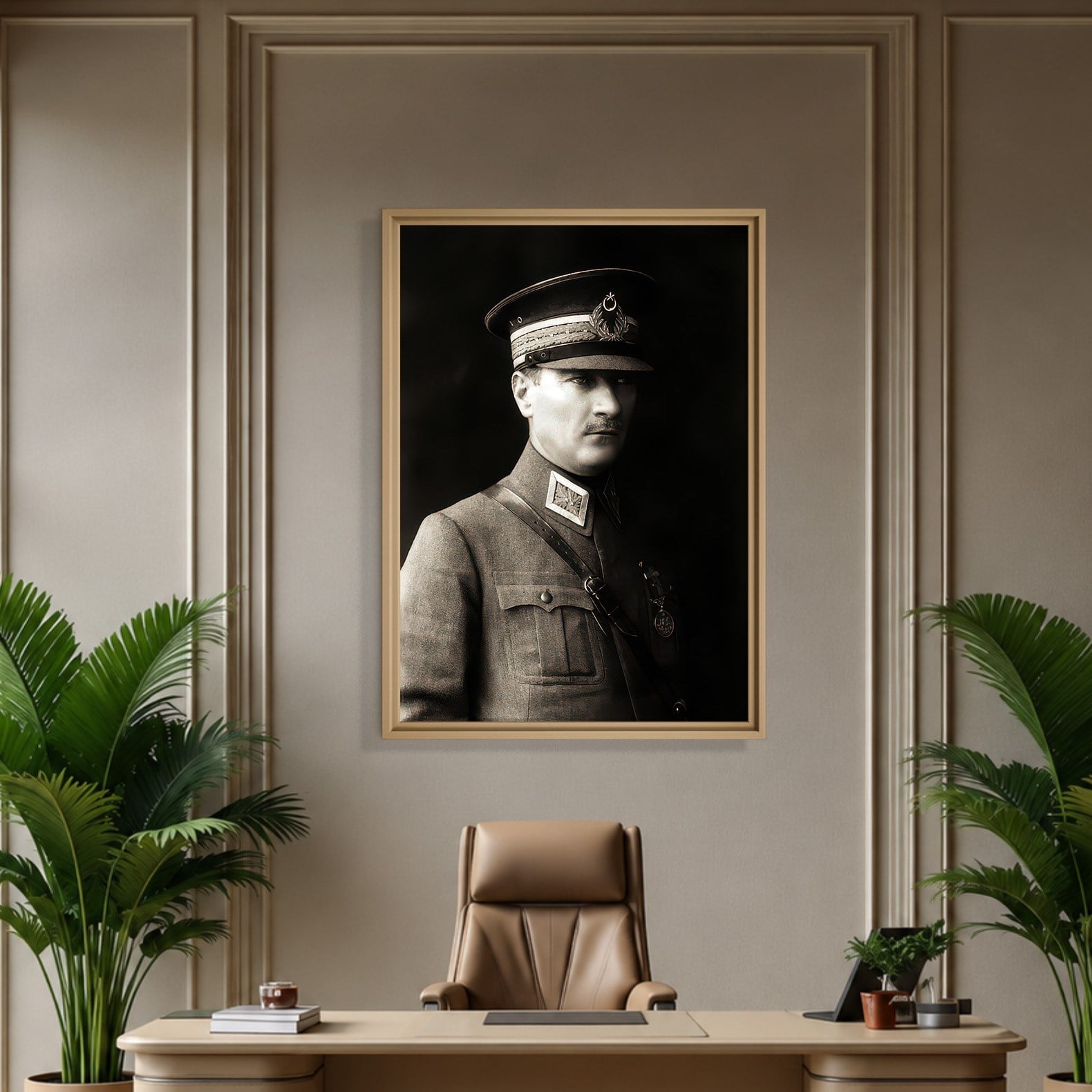 Mustafa Kemal Atatürk Askeri Üniformalı Portre Kanvas Tablo – Premium HD Baskı