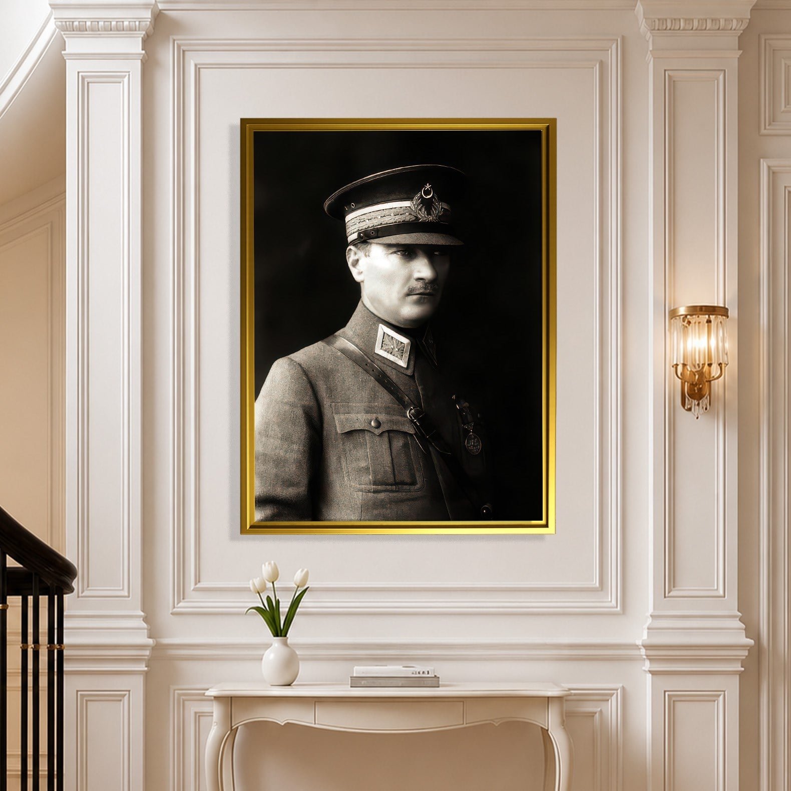 Mustafa Kemal Atatürk Askeri Üniformalı Portre Kanvas Tablo – Premium HD Baskı